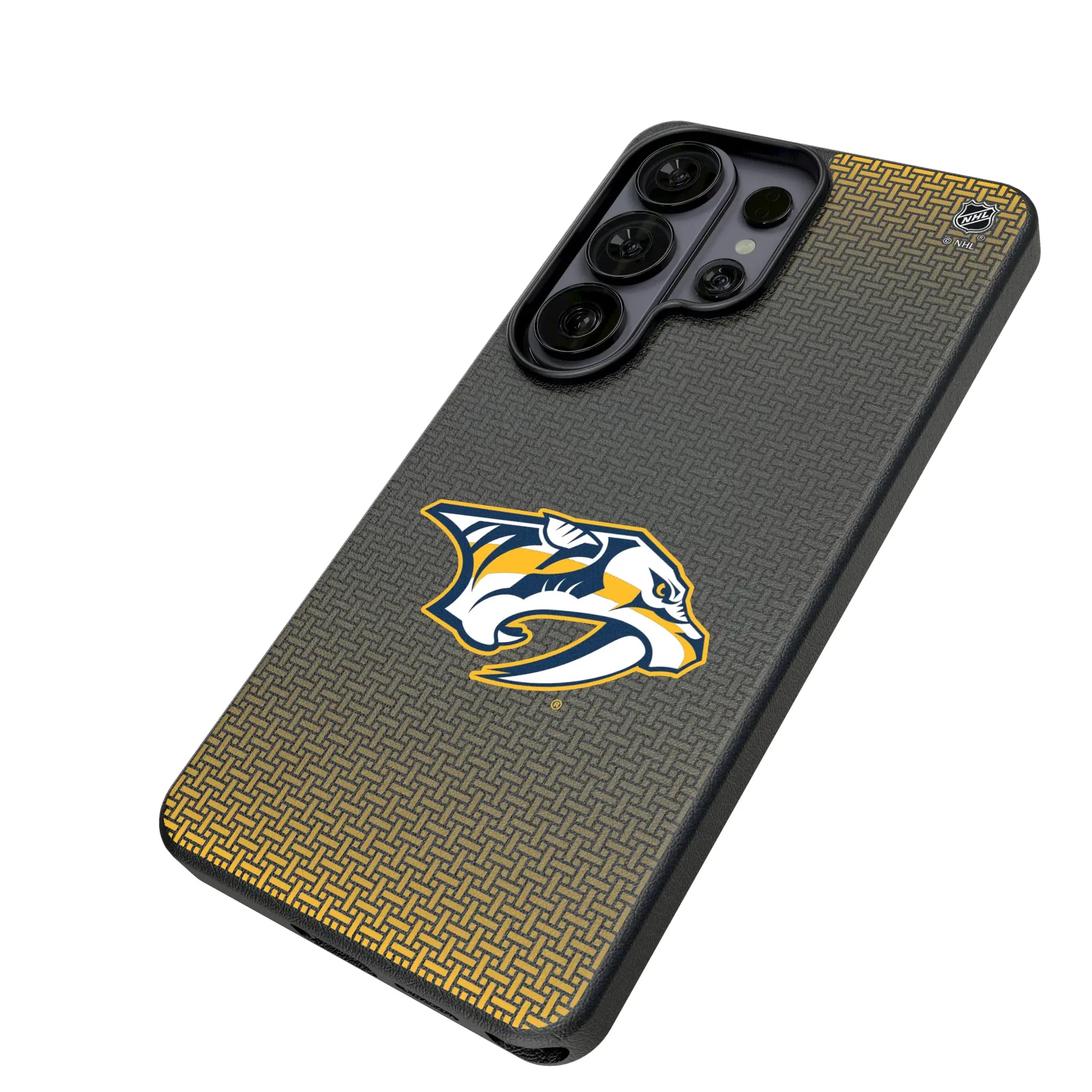 Nashville Predators Linen Galaxy MagSafe Compatible Phone Case for Samsung Galaxy - Isometric View#Device_Galaxy S26 Ultra