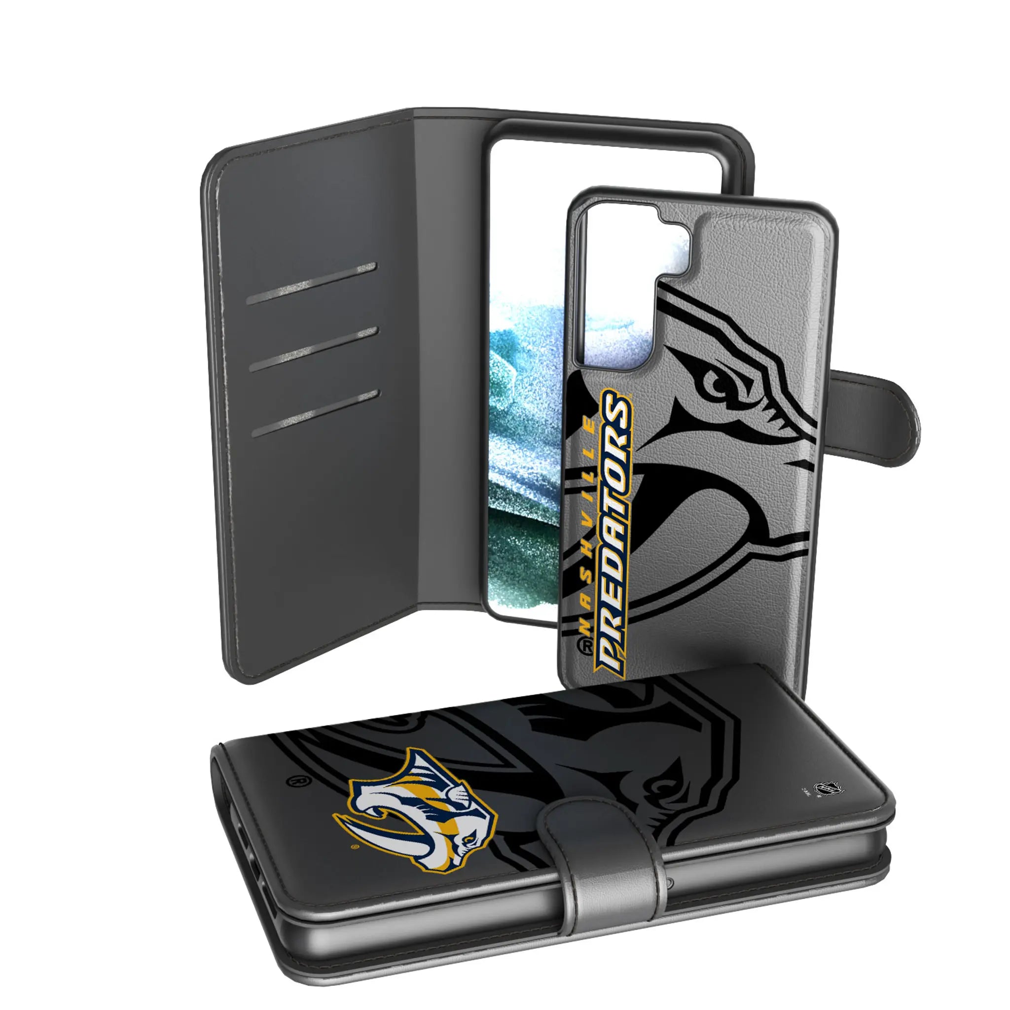 Nashville Predators Monocolor Tilt Galaxy Wallet Phone Case for Samsung Galaxy
