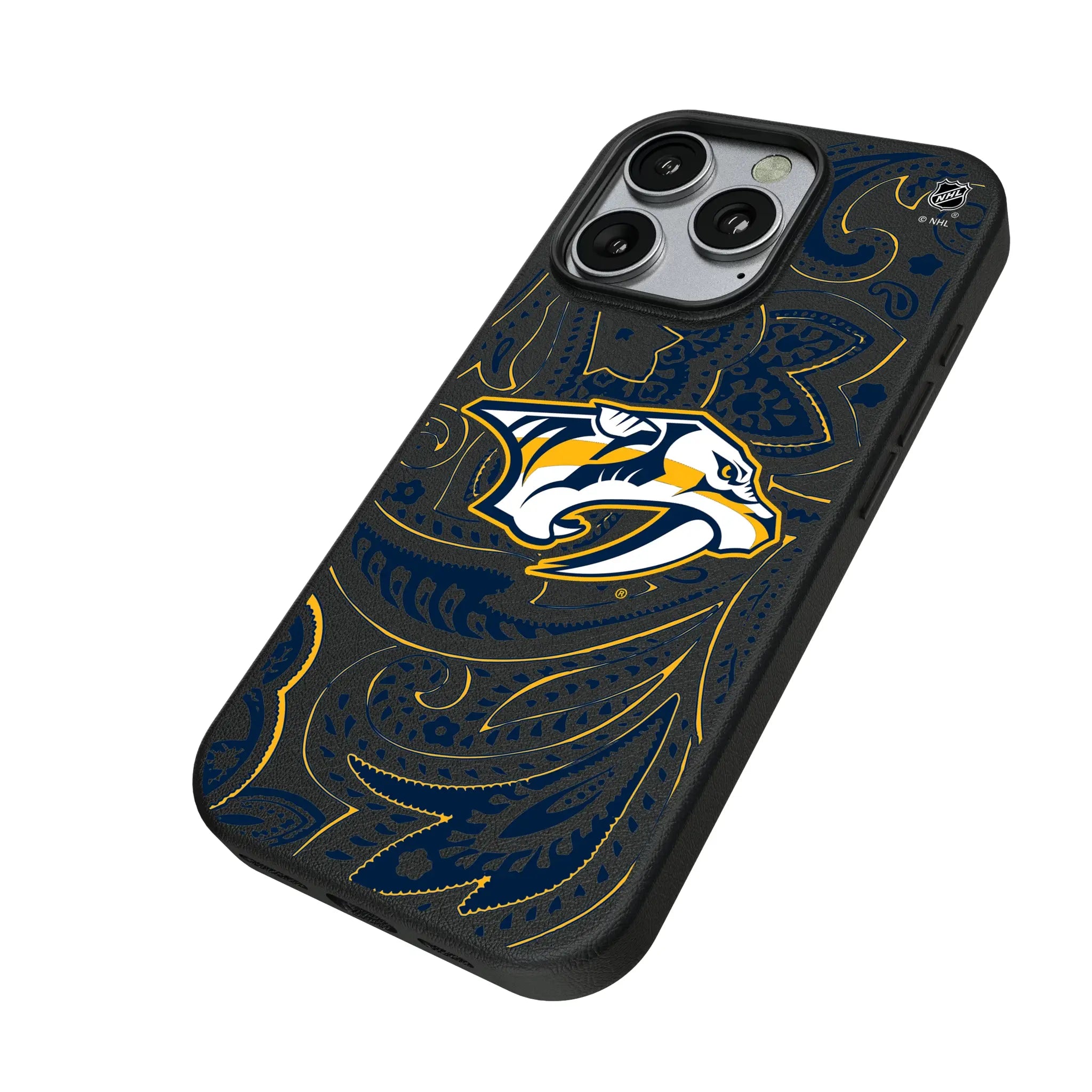 Nashville Predators Paisley iPhone MagSafe Compatible Phone Case for Apple iPhone - Isometric View