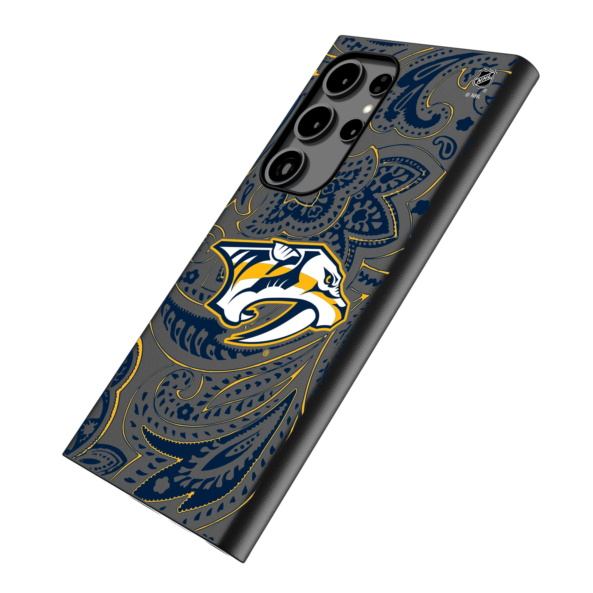 Nashville Predators Paisley Galaxy MagSafe Compatible Phone Case for Samsung Galaxy - Isometric View