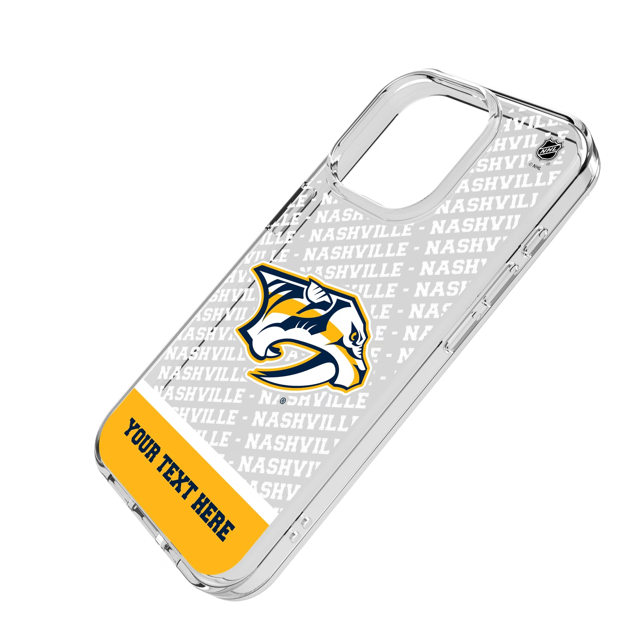 Nashville Predators Personalized EndZone Plus iPhone Clear Phone Case for Apple iPhone - Isometric View