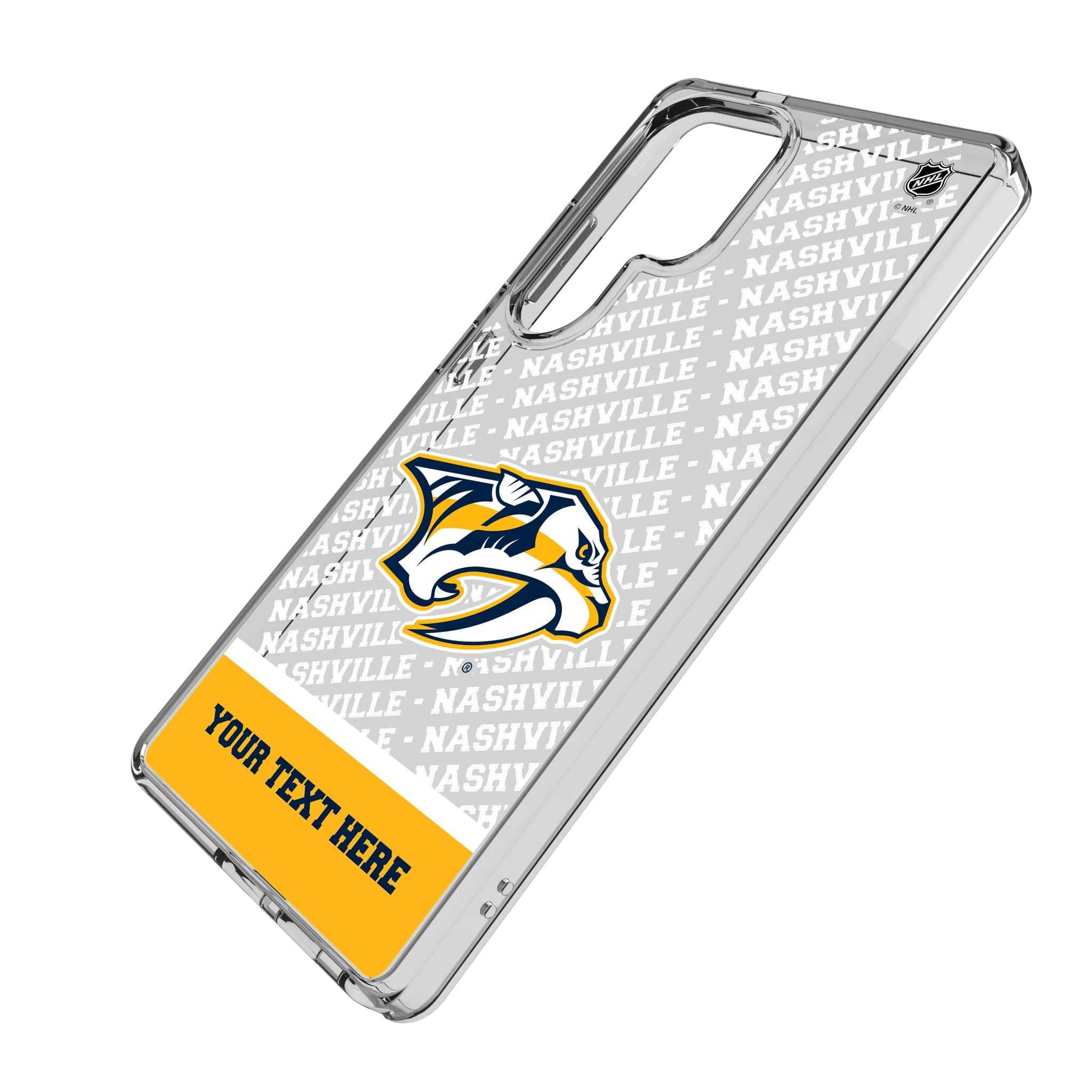 Nashville Predators Personalized EndZone Plus Galaxy Clear Phone Case for Samsung Galaxy - Isometric View