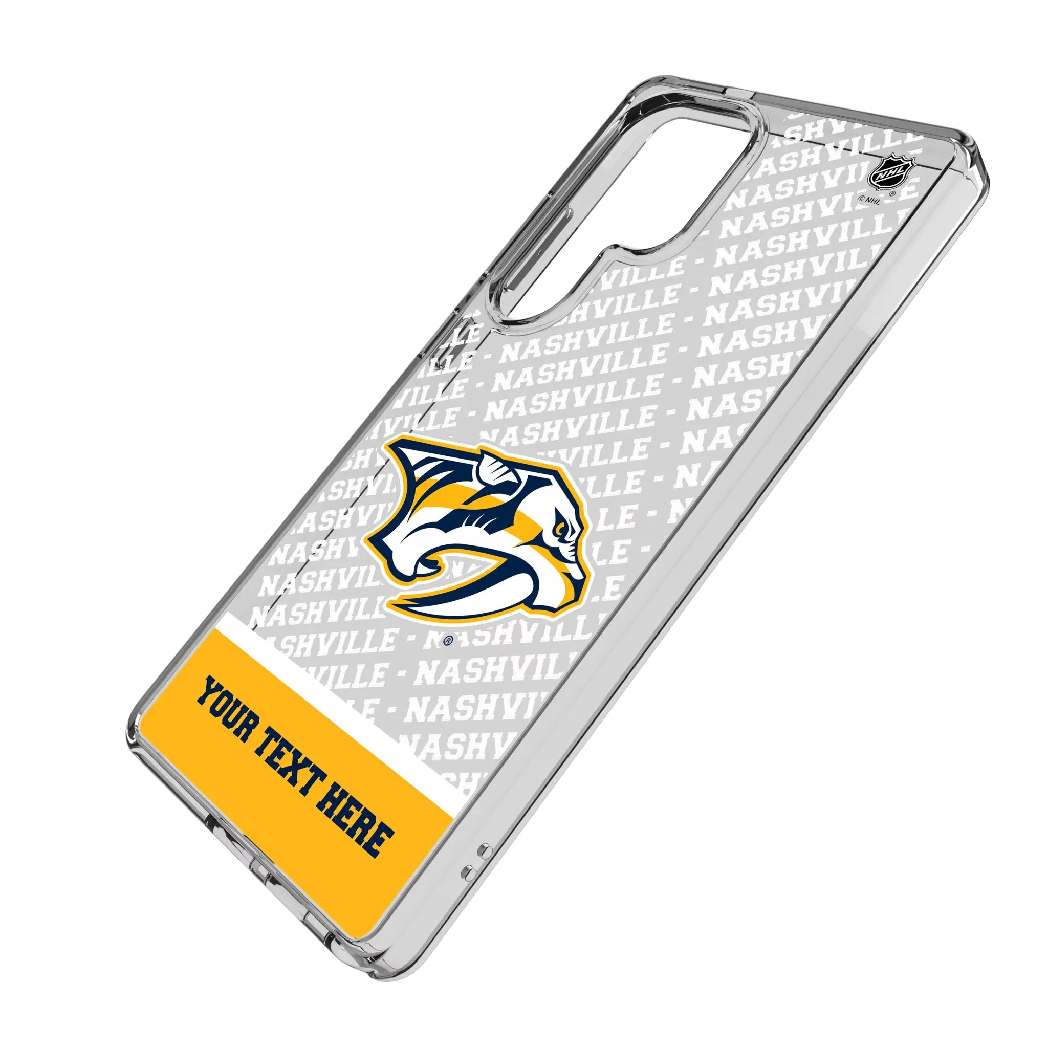 Nashville Predators Personalized EndZone Plus Galaxy Clear Phone Case for Samsung Galaxy - Isometric View#Device_Galaxy S25 Ultra