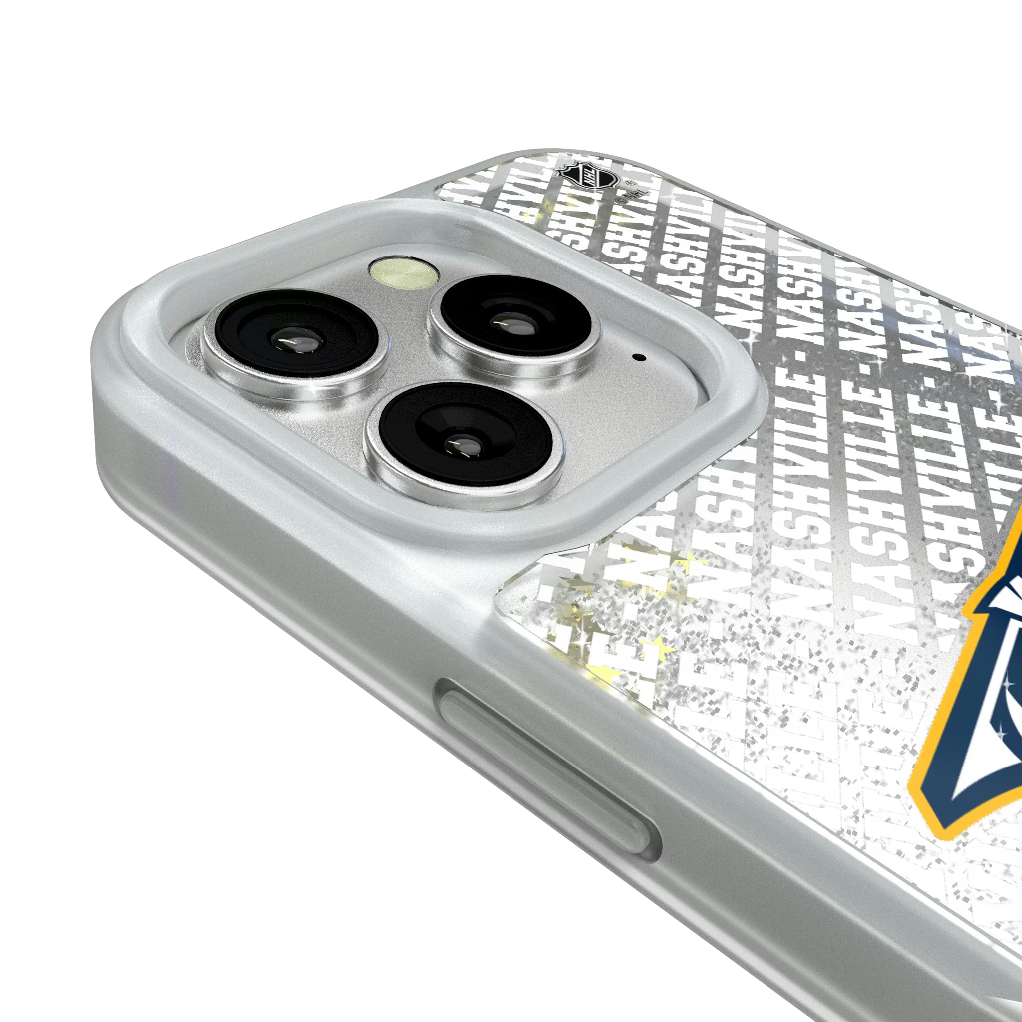 Nashville Predators Personalized EndZone Plus iPhone Glitter Phone Case for Apple iPhone - Detail#Device_iPhone 16 Pro