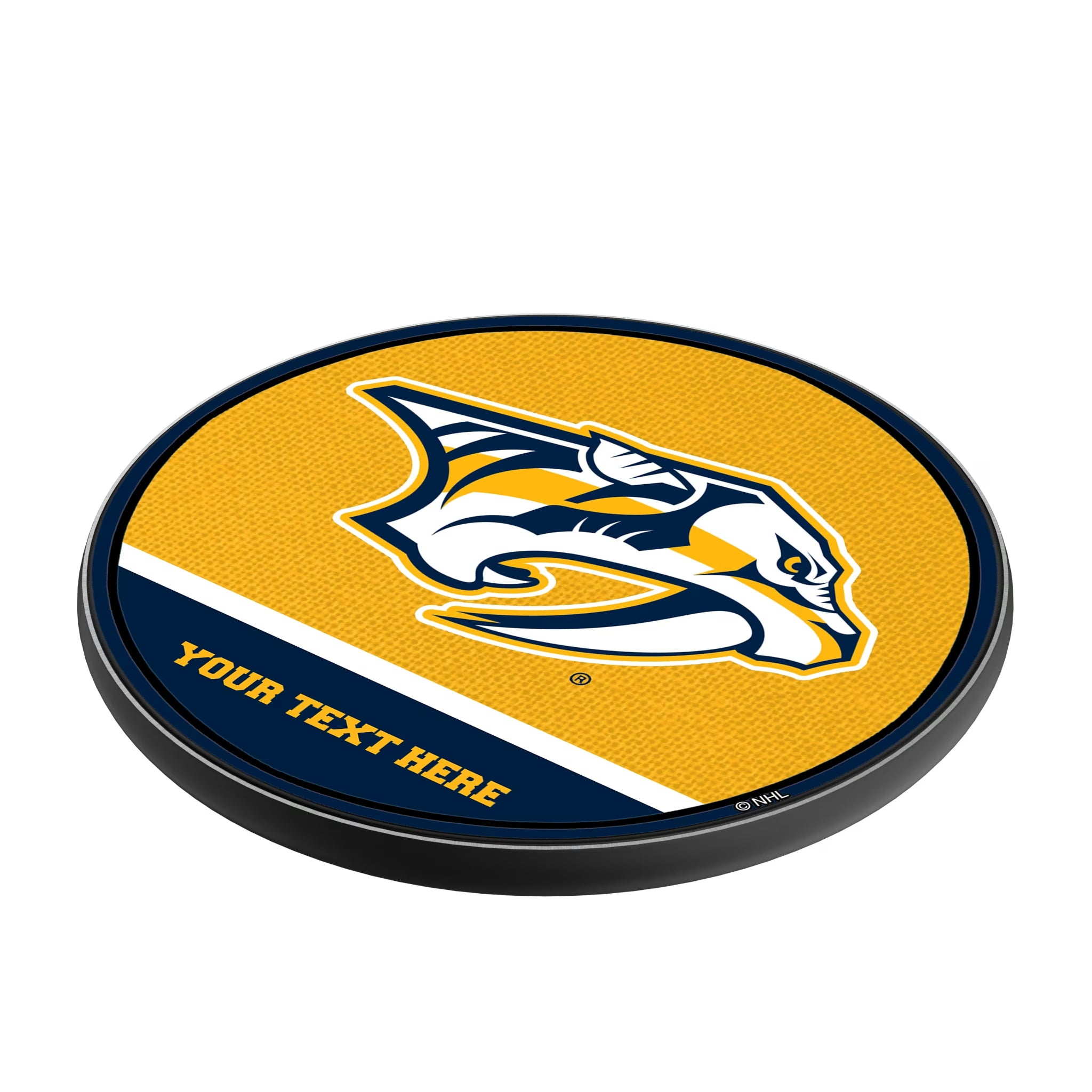 Nashville Predators Personalized Endzone Solid 15-Watt Wireless Charger - Isometric View