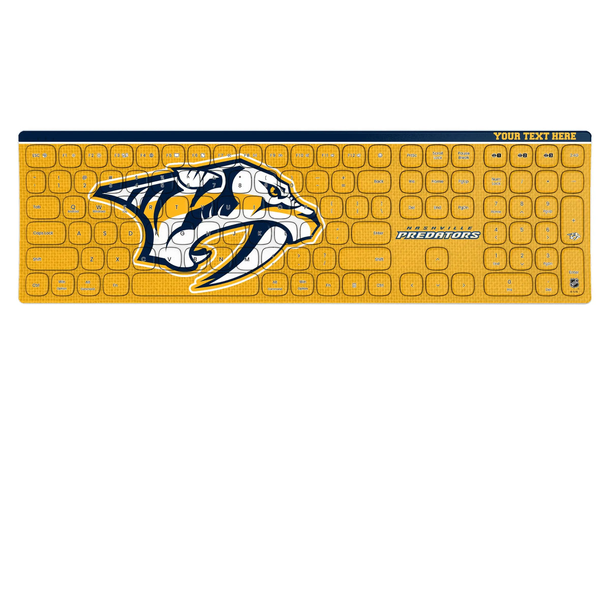 Nashville Predators Personalized Endzone Solid KKB605 Curved Wireless Keyboard