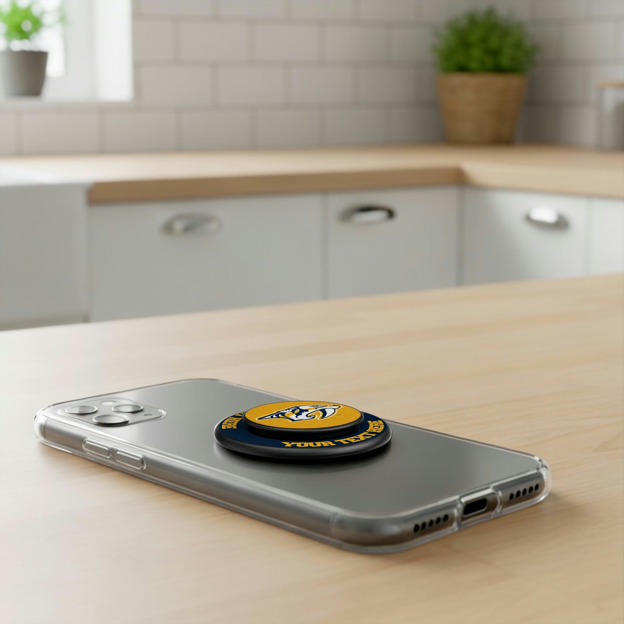 Nashville Predators Personalized Endzone Solid Popsockets Round Magnetic - Lifestyle