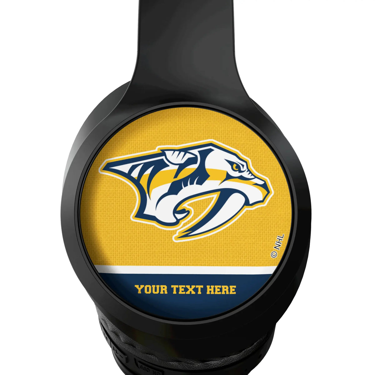Nashville Predators Personalized Endzone Solid Wireless Over-Ear Headphones With Case - Detail