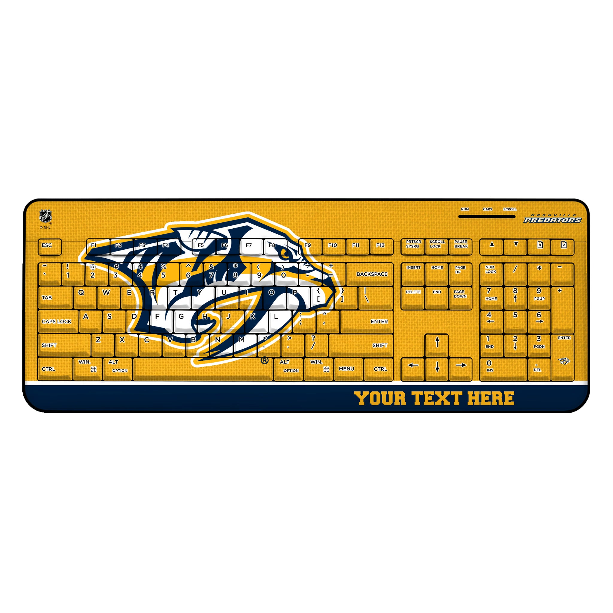 Nashville Predators Personalized Endzone Solid Wireless USB Keyboard
