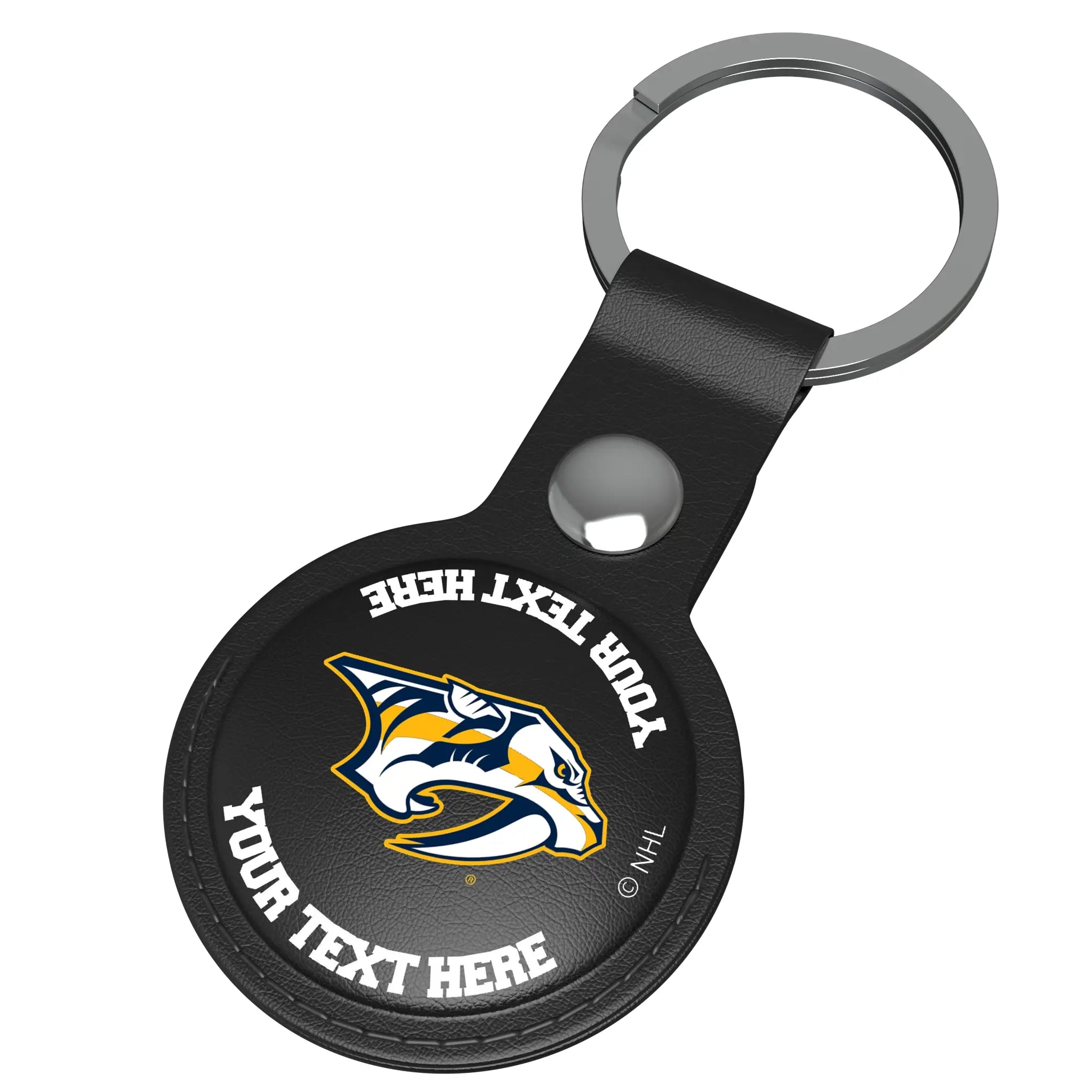 Nashville Predators Personalized Insignia AirTag Black Airtag Holder - Isometric View