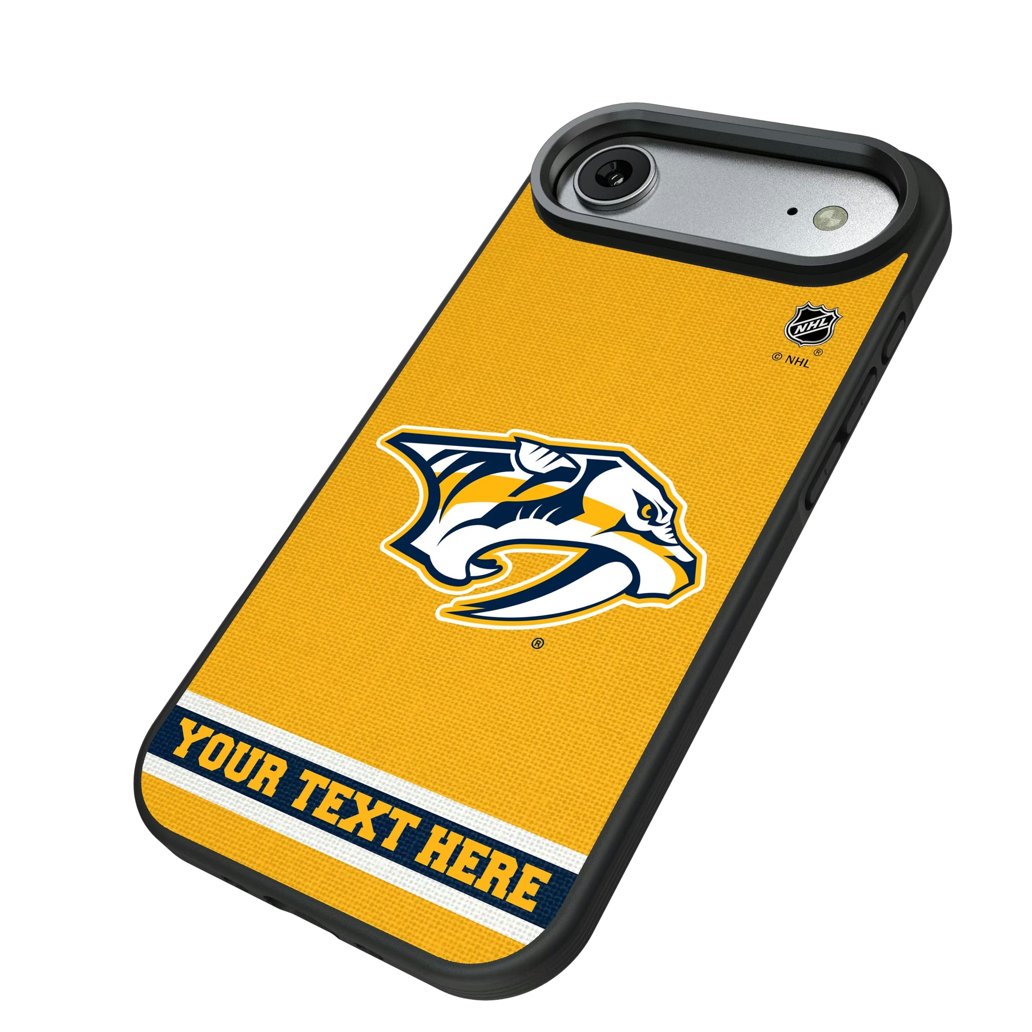 Nashville Predators Personalized Stripe iPhone Bump Phone Case for Apple iPhone - Isometric View#Device_iPhone Air