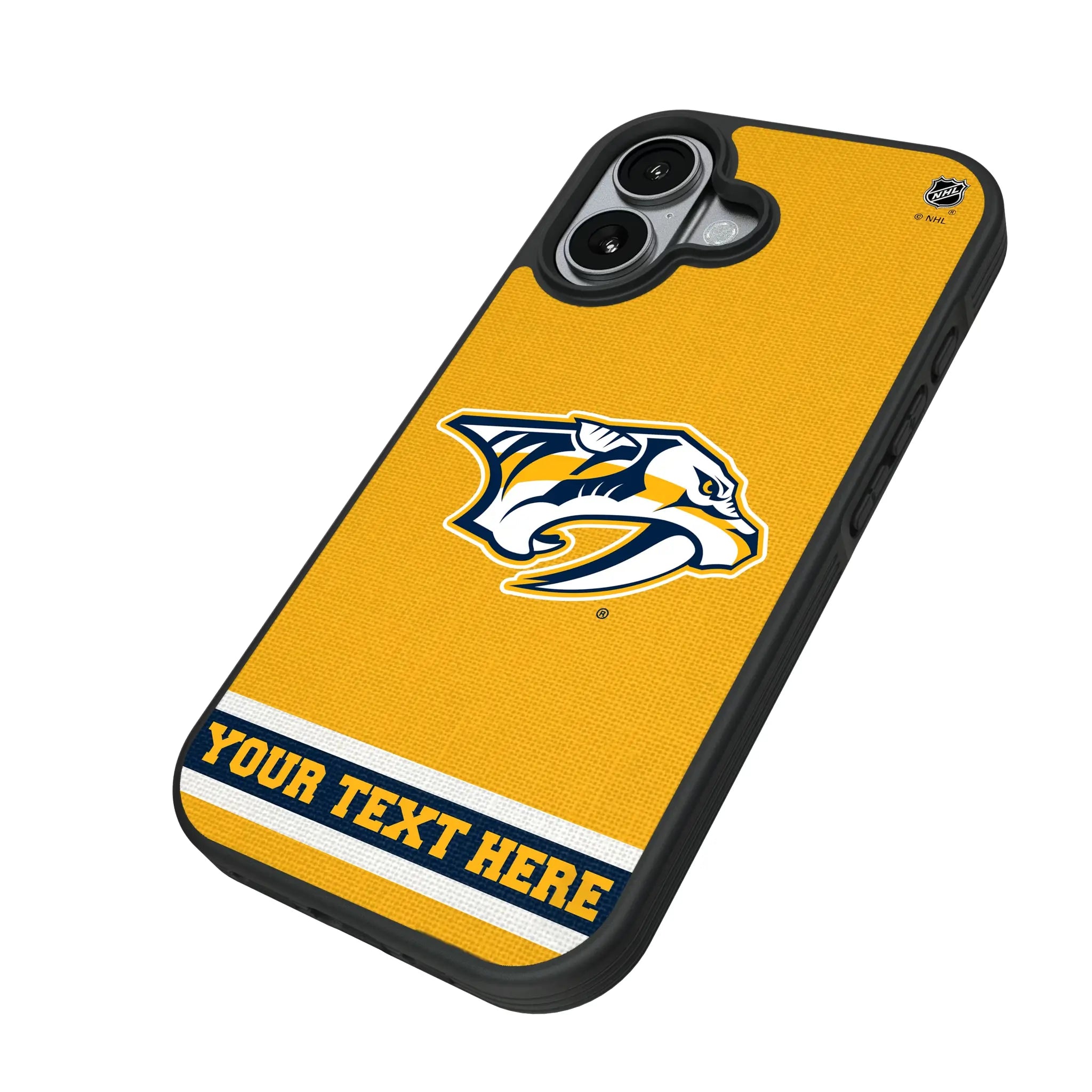 Nashville Predators Personalized Stripe iPhone Bump Phone Case for Apple iPhone - Isometric View#Device_iPhone 17