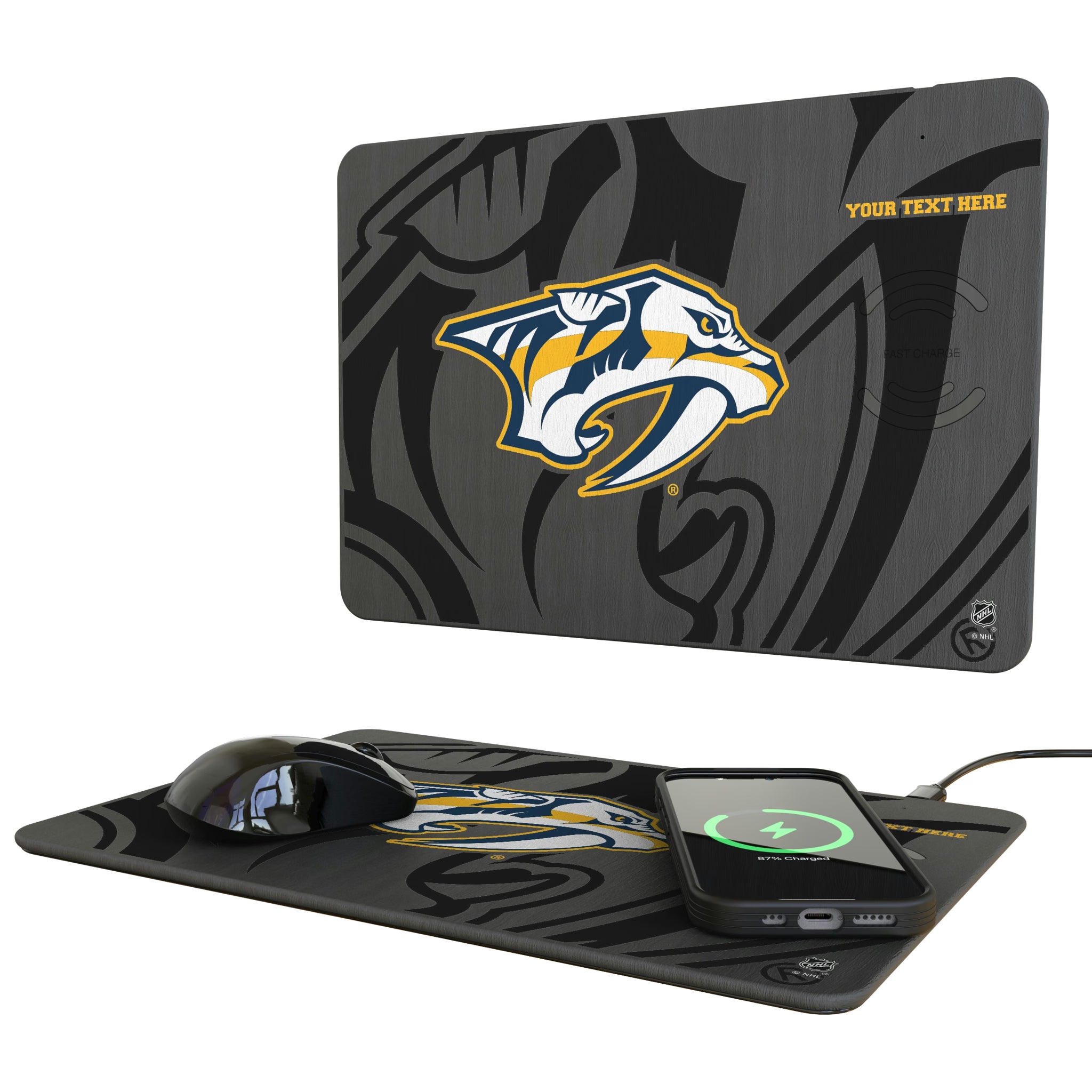 Nashville Predators Personalized Tilt 15-Watt Wireless Charger and Mouse Pad