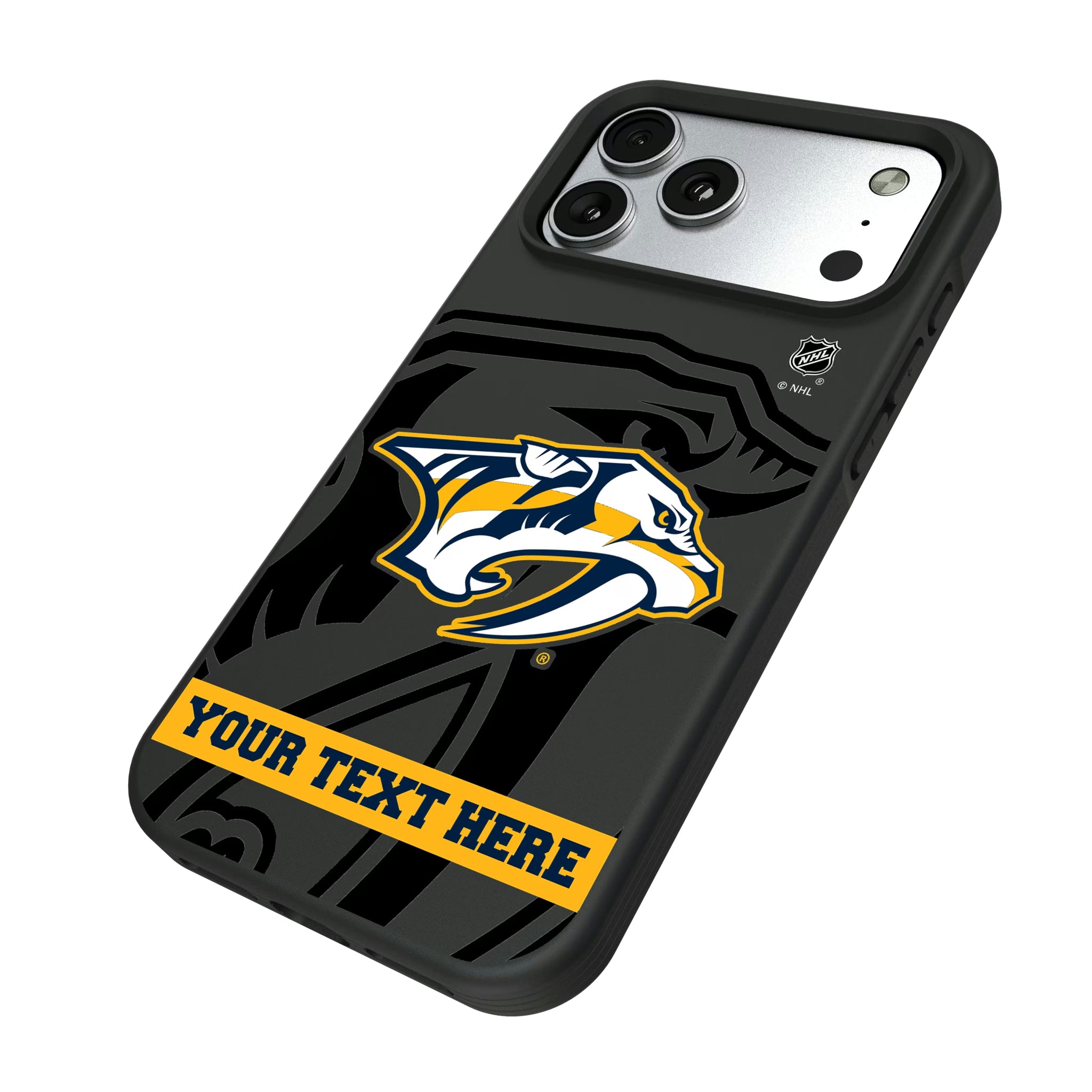 Nashville Predators Personalized Tilt iPhone Bump Phone Case for Apple iPhone - Isometric View#Device_iPhone 17 Pro Max