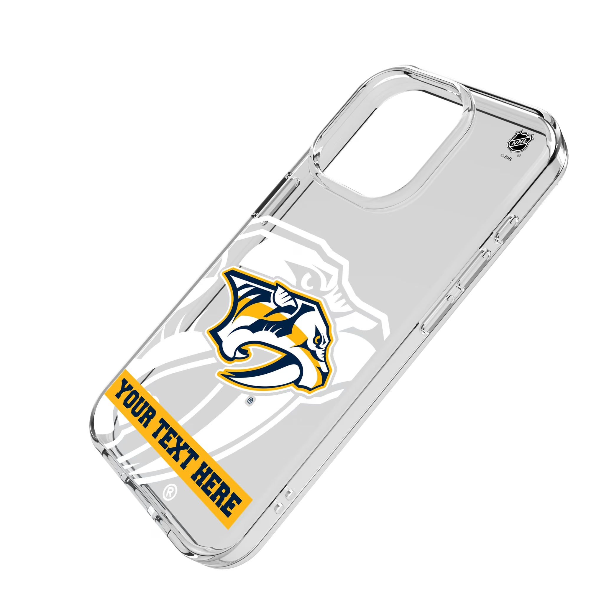 Nashville Predators Personalized Tilt iPhone Clear Phone Case for Apple iPhone - Isometric View