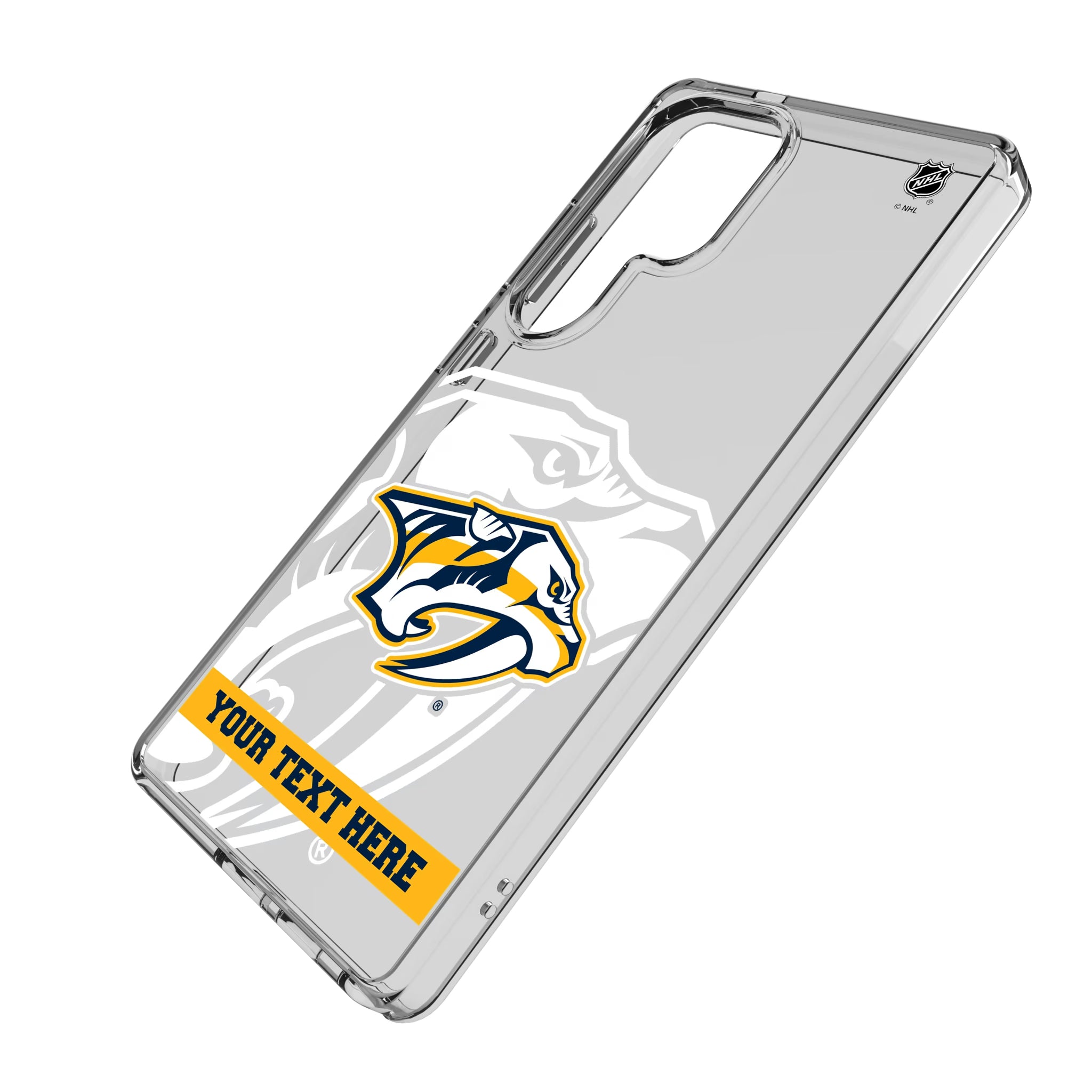 Nashville Predators Personalized Tilt Galaxy Clear Phone Case for Samsung Galaxy - Isometric View