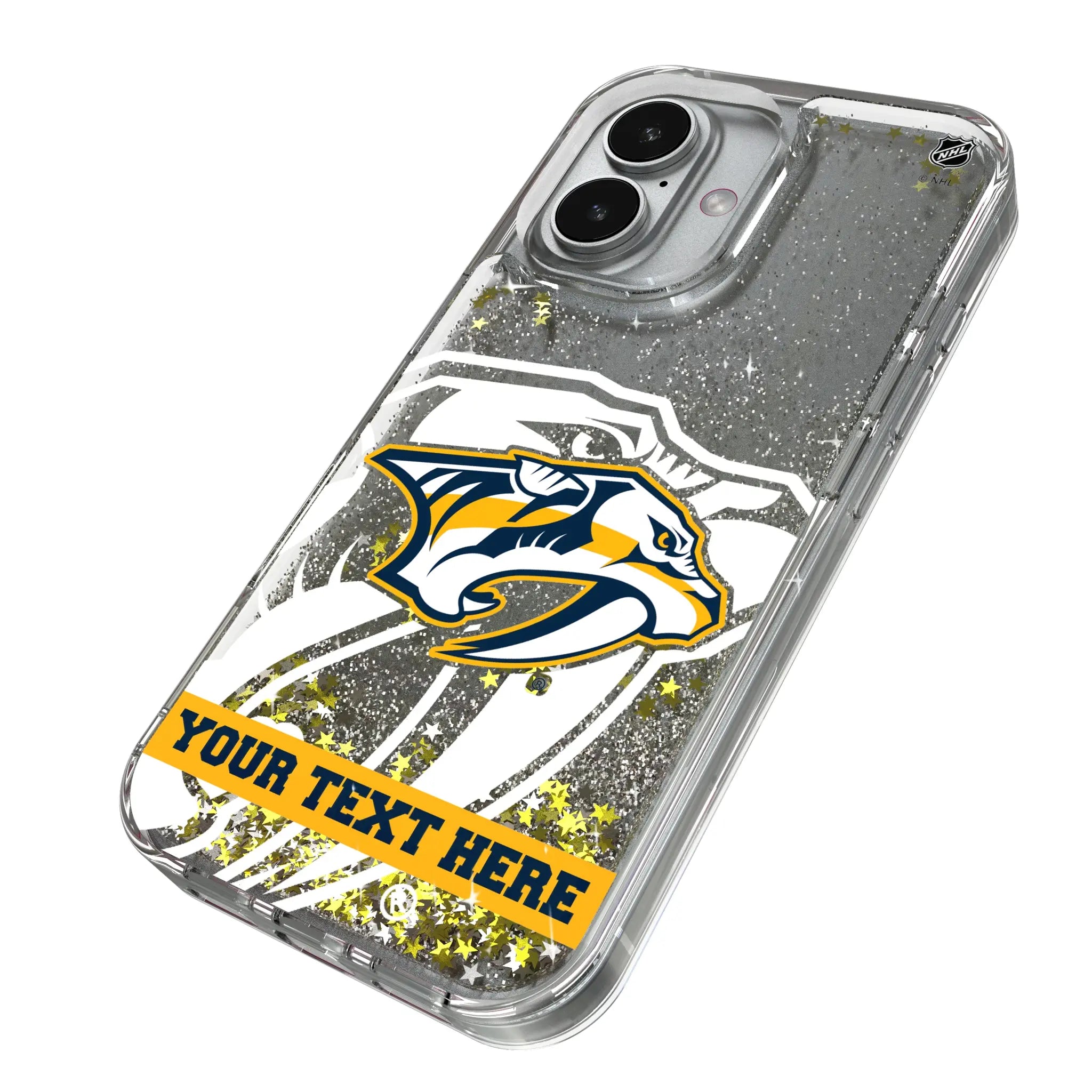 Nashville Predators Personalized Tilt iPhone Glitter Phone Case for Apple iPhone - Isometric View