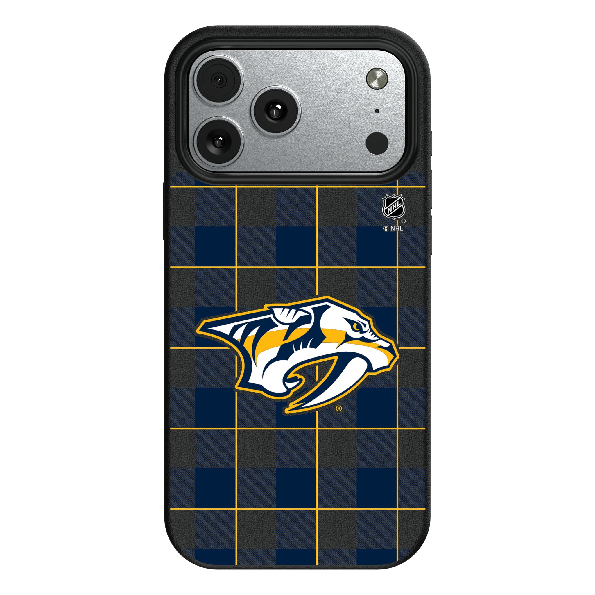 Nashville Predators Plaid iPhone MagSafe Compatible Phone Case for Apple iPhone#Device_iPhone 17 Pro Max