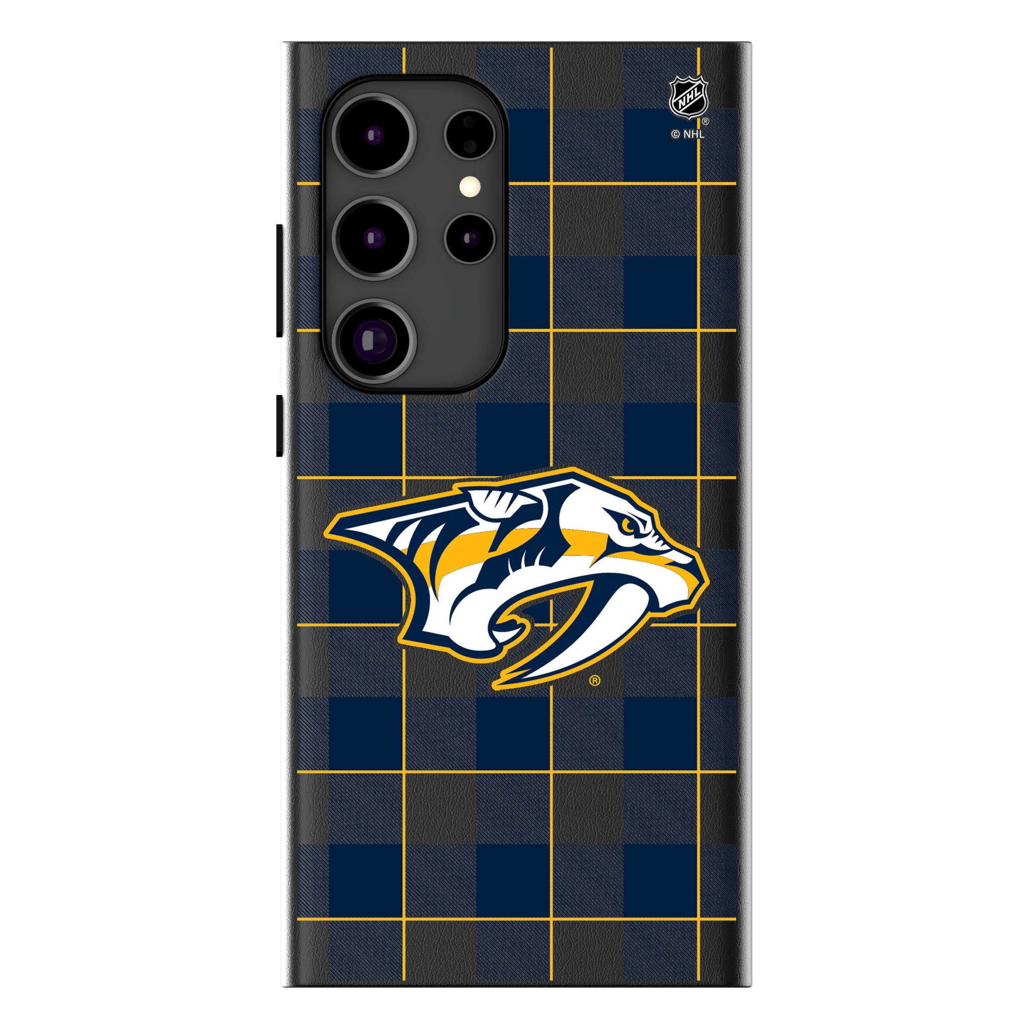 Nashville Predators Plaid Galaxy MagSafe Compatible Phone Case for Samsung Galaxy