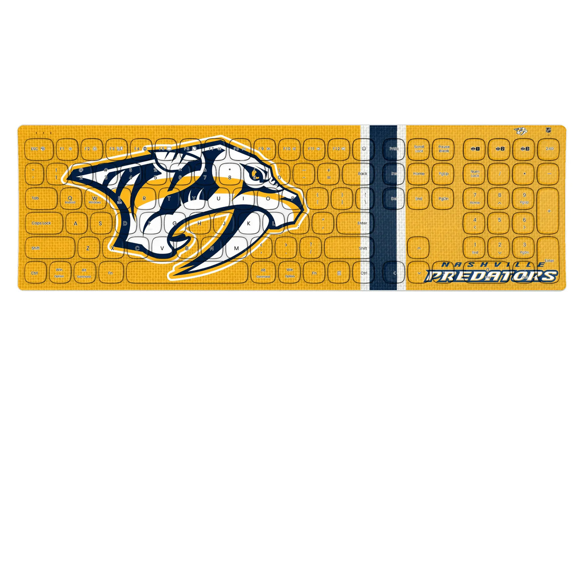 Nashville Predators Stripe KKB605 Curved Wireless Keyboard