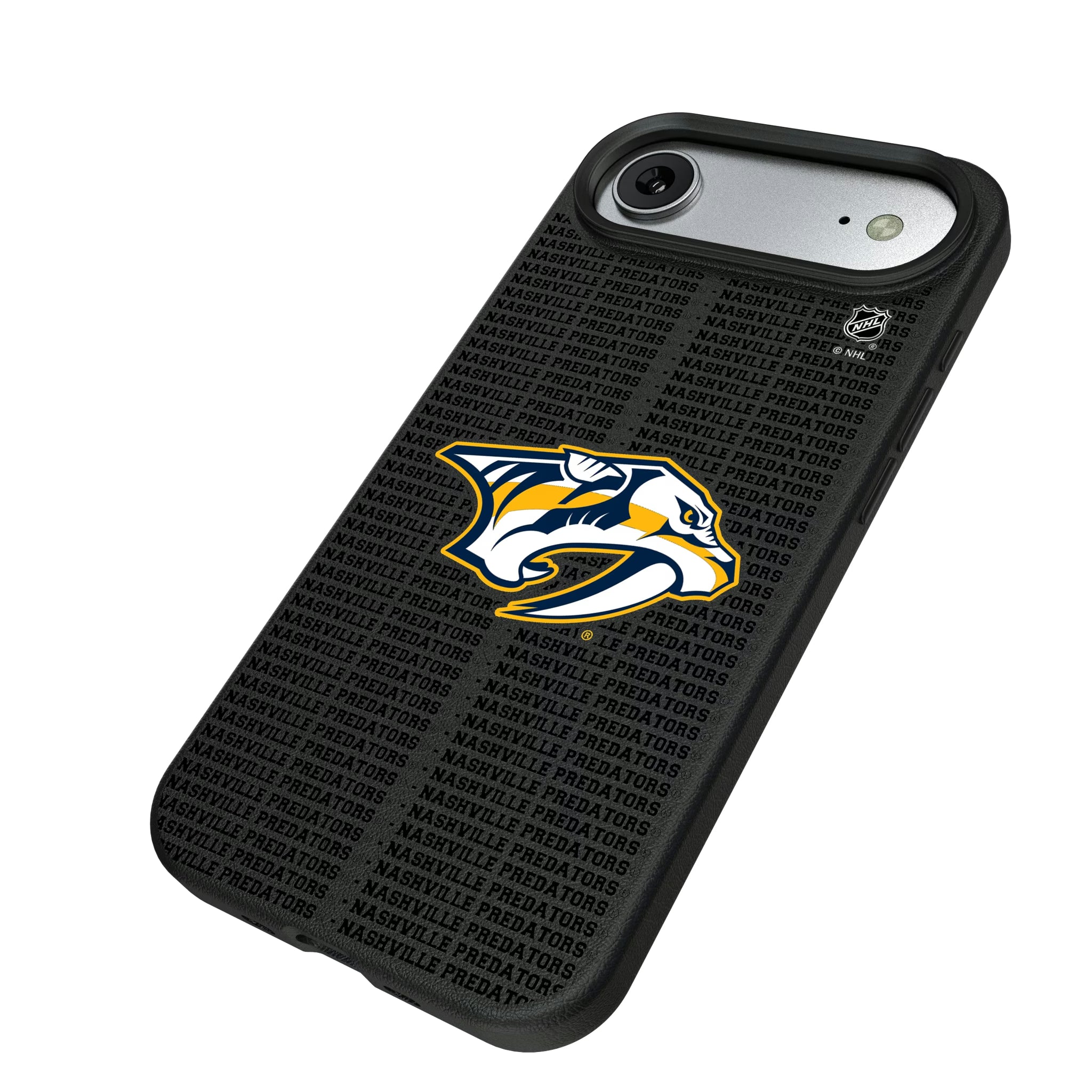 Nashville Predators Text Backdrop iPhone MagSafe Compatible Phone Case for Apple iPhone - Isometric View#Device_iPhone Air