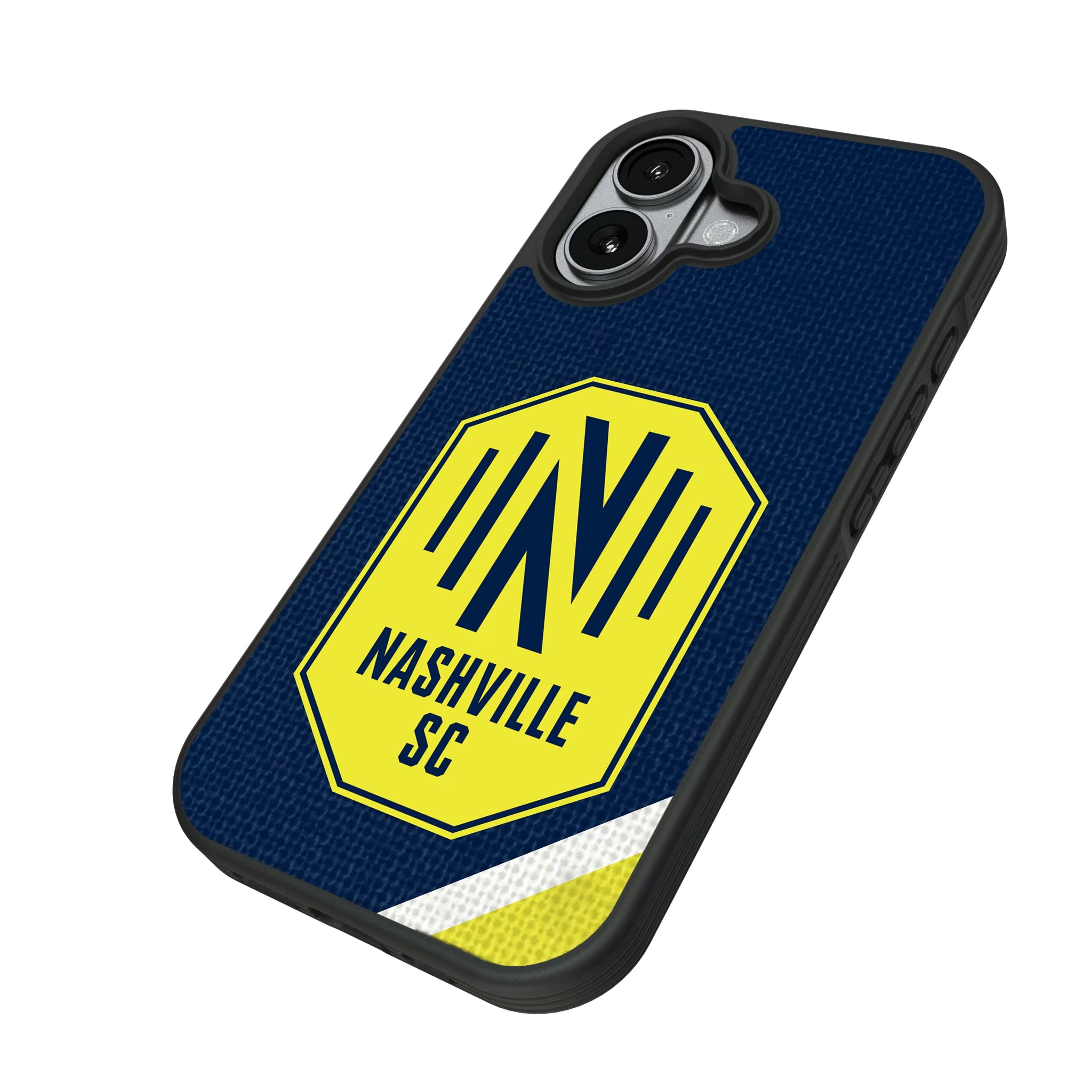 Nashville SC Diagonal Stripe iPhone Bump Phone Case for Apple iPhone - Isometric View#Device_iPhone 17