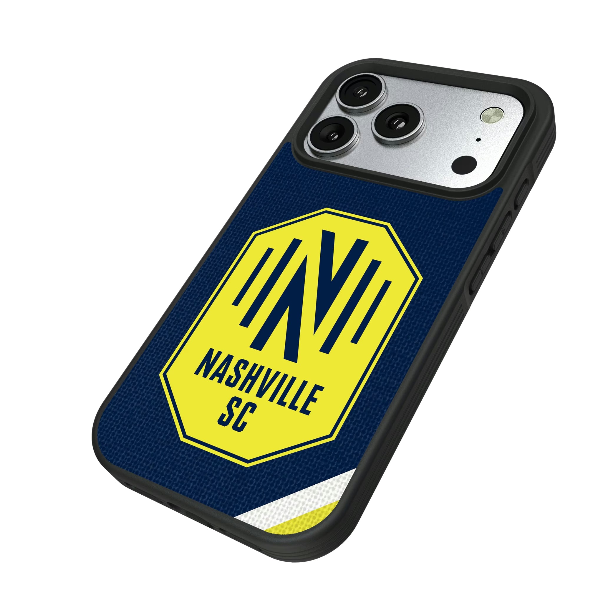 Nashville SC Diagonal Stripe iPhone Bump Phone Case for Apple iPhone - Isometric View#Device_iPhone 17 Pro