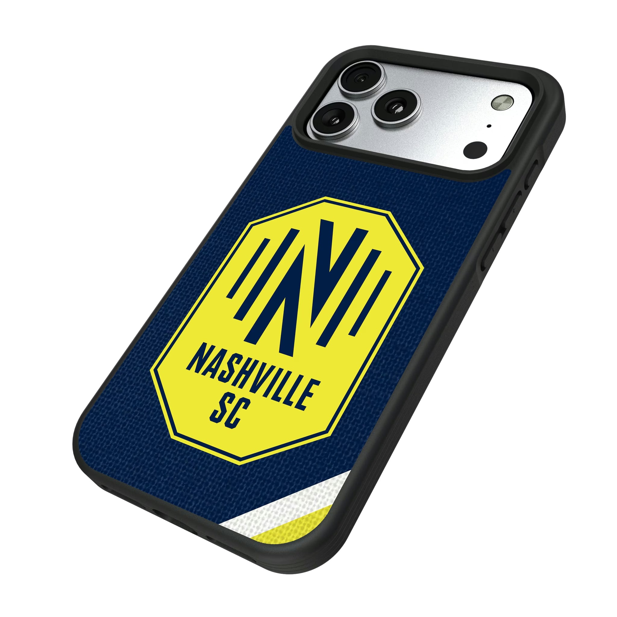 Nashville SC Diagonal Stripe iPhone Bump Phone Case for Apple iPhone - Isometric View#Device_iPhone 17 Pro Max