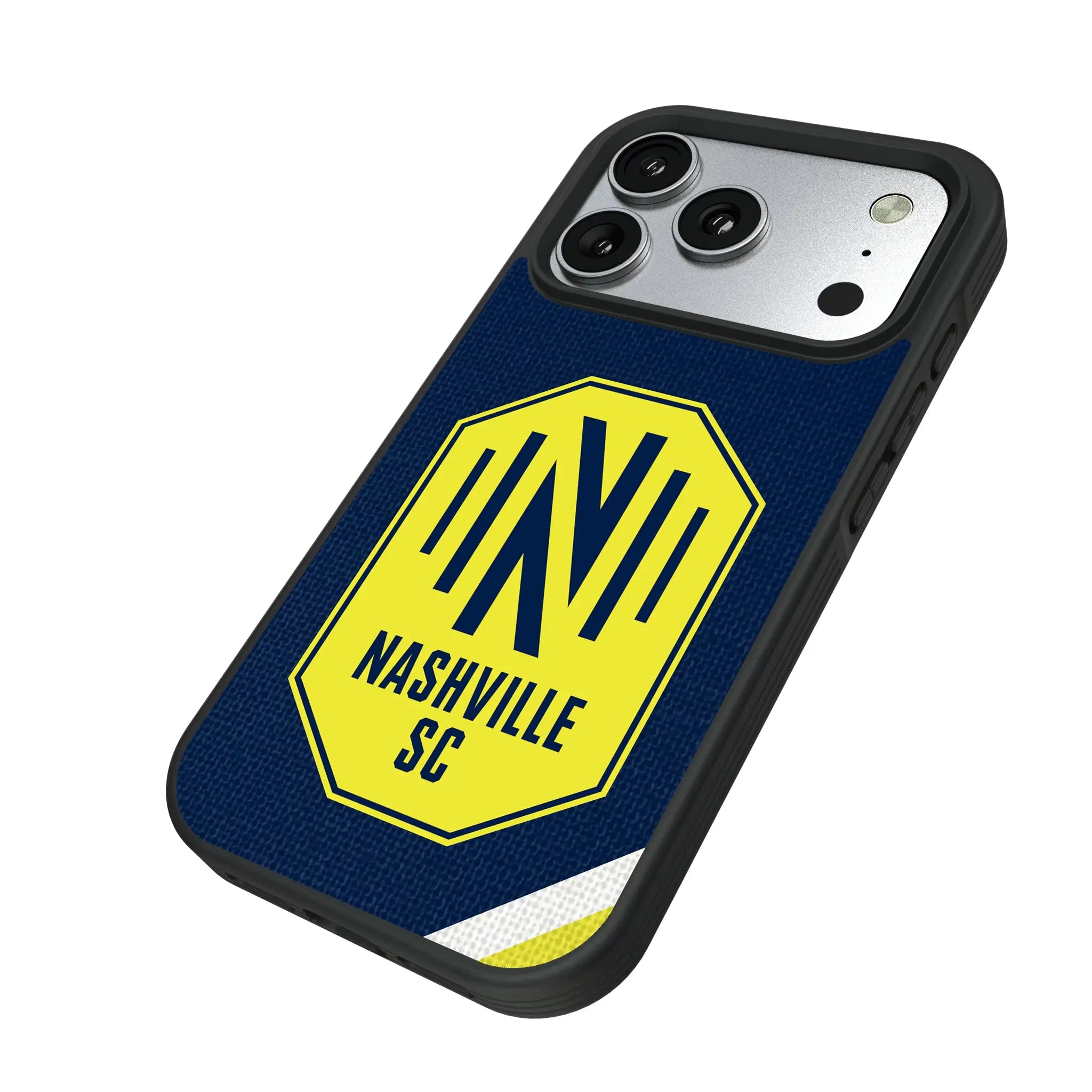 Nashville SC Diagonal Stripe iPhone Bump Phone Case for Apple iPhone - Isometric View#Device_iPhone 17 Pro
