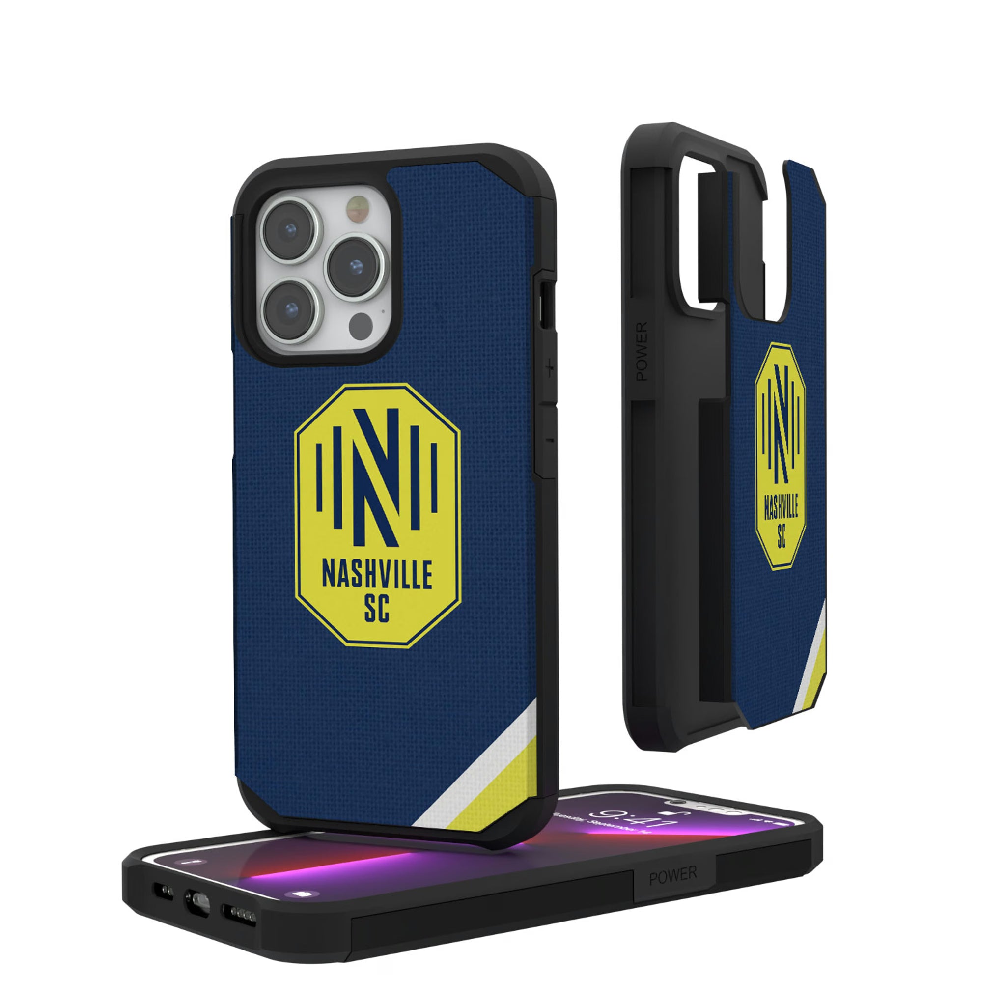 Nashville SC Diagonal Stripe iPhone Rugged Phone Case for Apple iPhone
