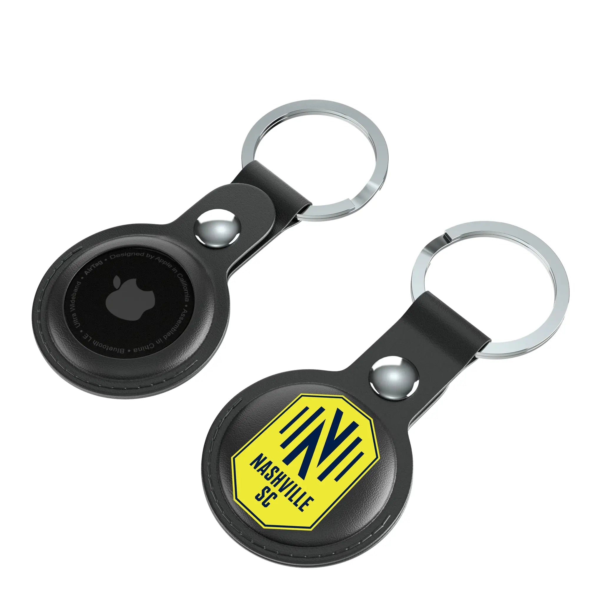 Nashville SC Insignia AirTag Black Airtag Holder 2-Pack - Isometric View