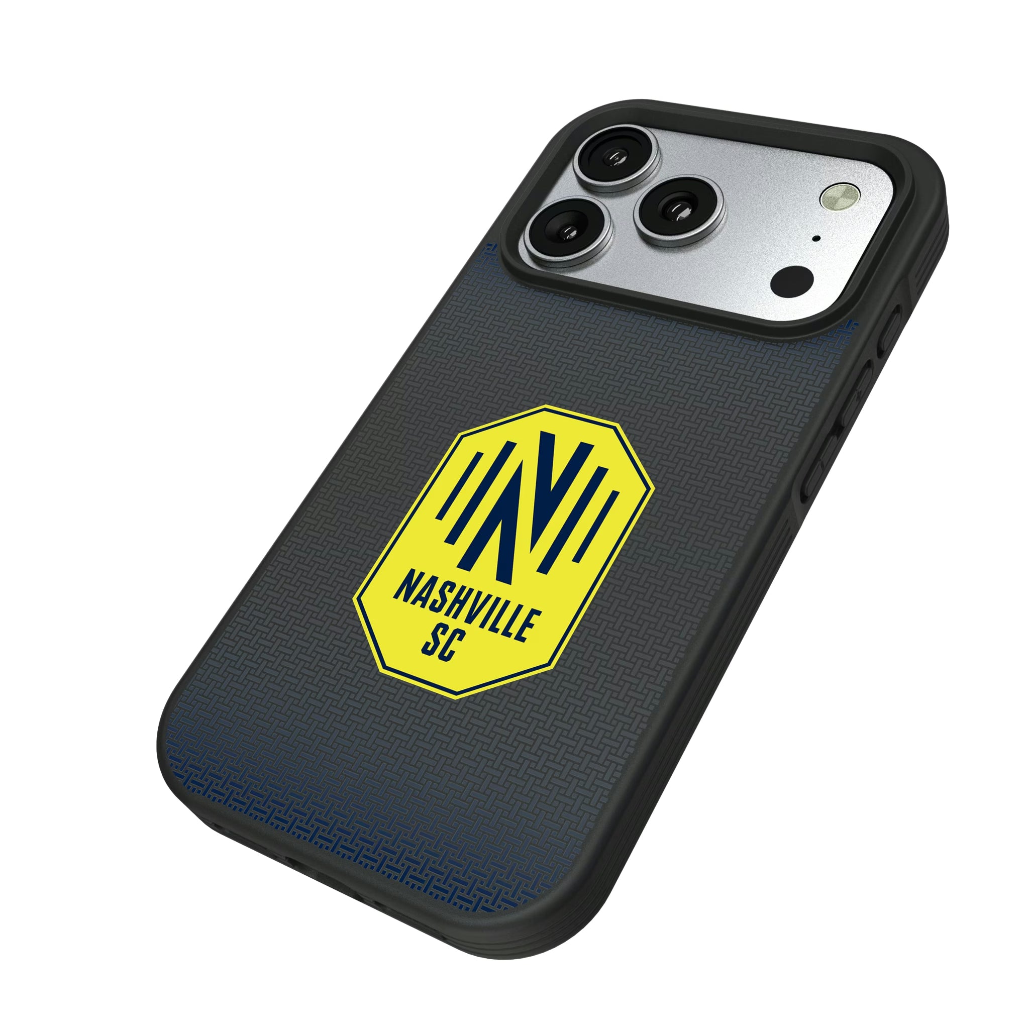 Nashville SC Linen iPhone Bump Phone Case for Apple iPhone - Isometric View#Device_iPhone 17 Pro