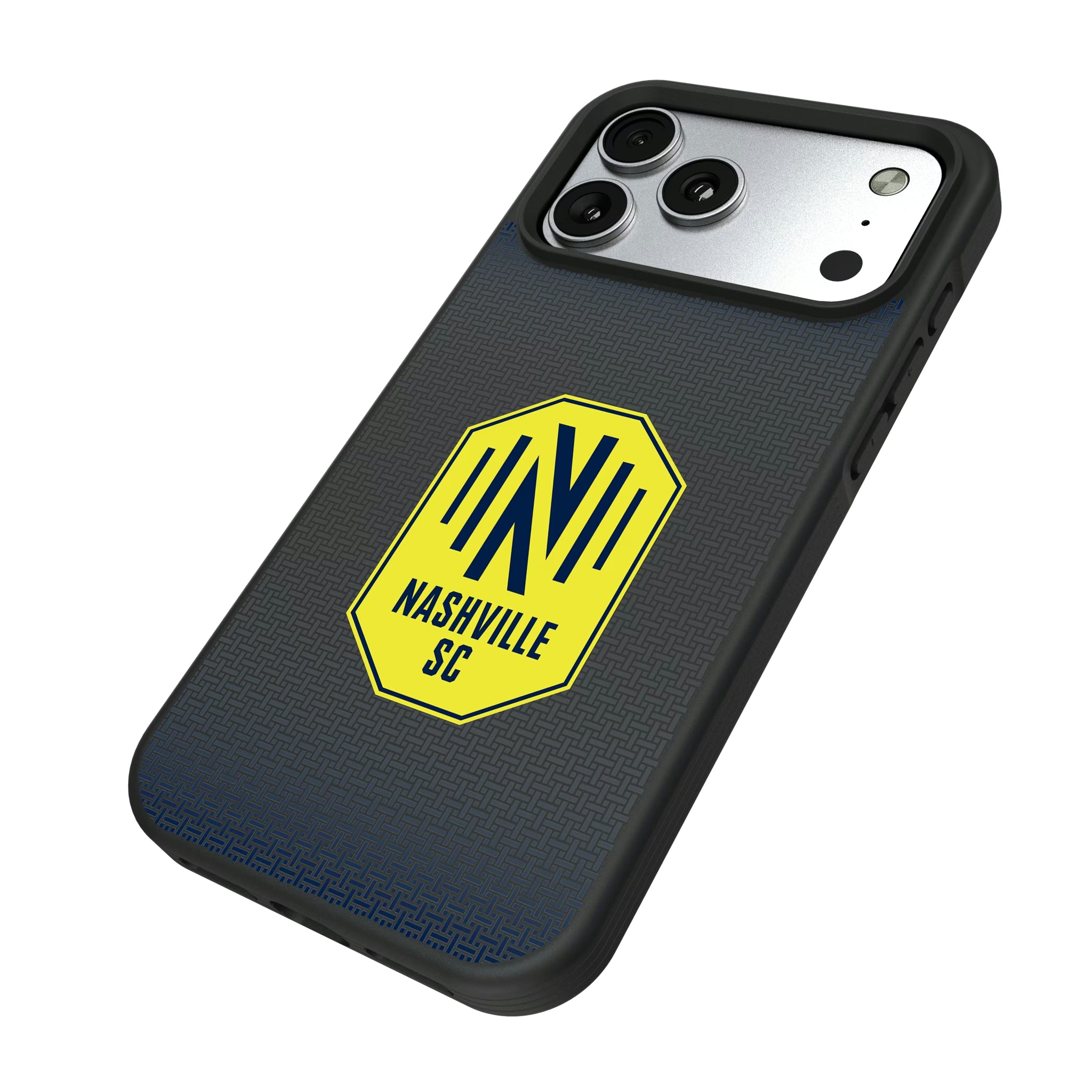 Nashville SC Linen iPhone Bump Phone Case for Apple iPhone - Isometric View#Device_iPhone 17 Pro Max