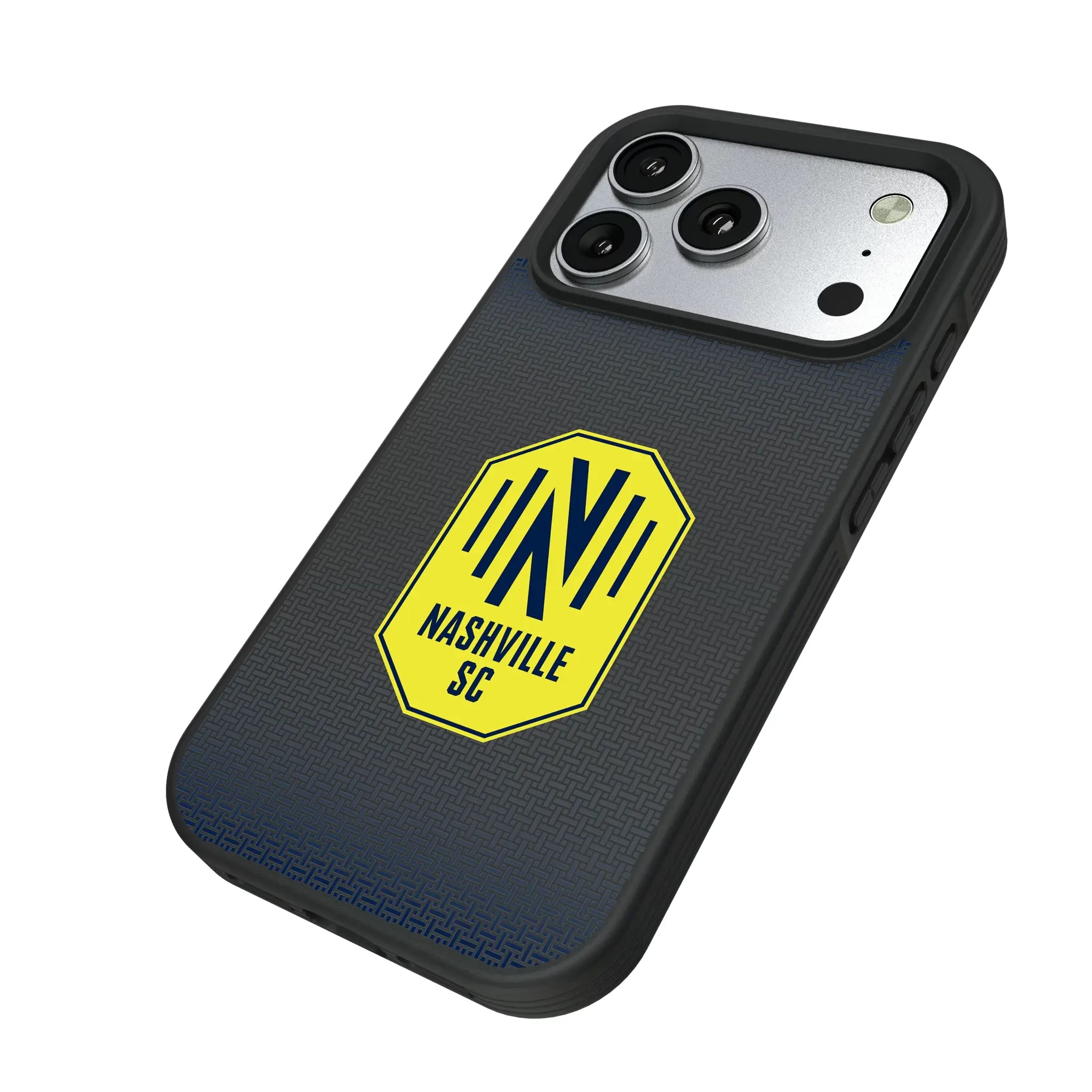 Nashville SC Linen iPhone Bump Phone Case for Apple iPhone - Isometric View#Device_iPhone 17 Pro