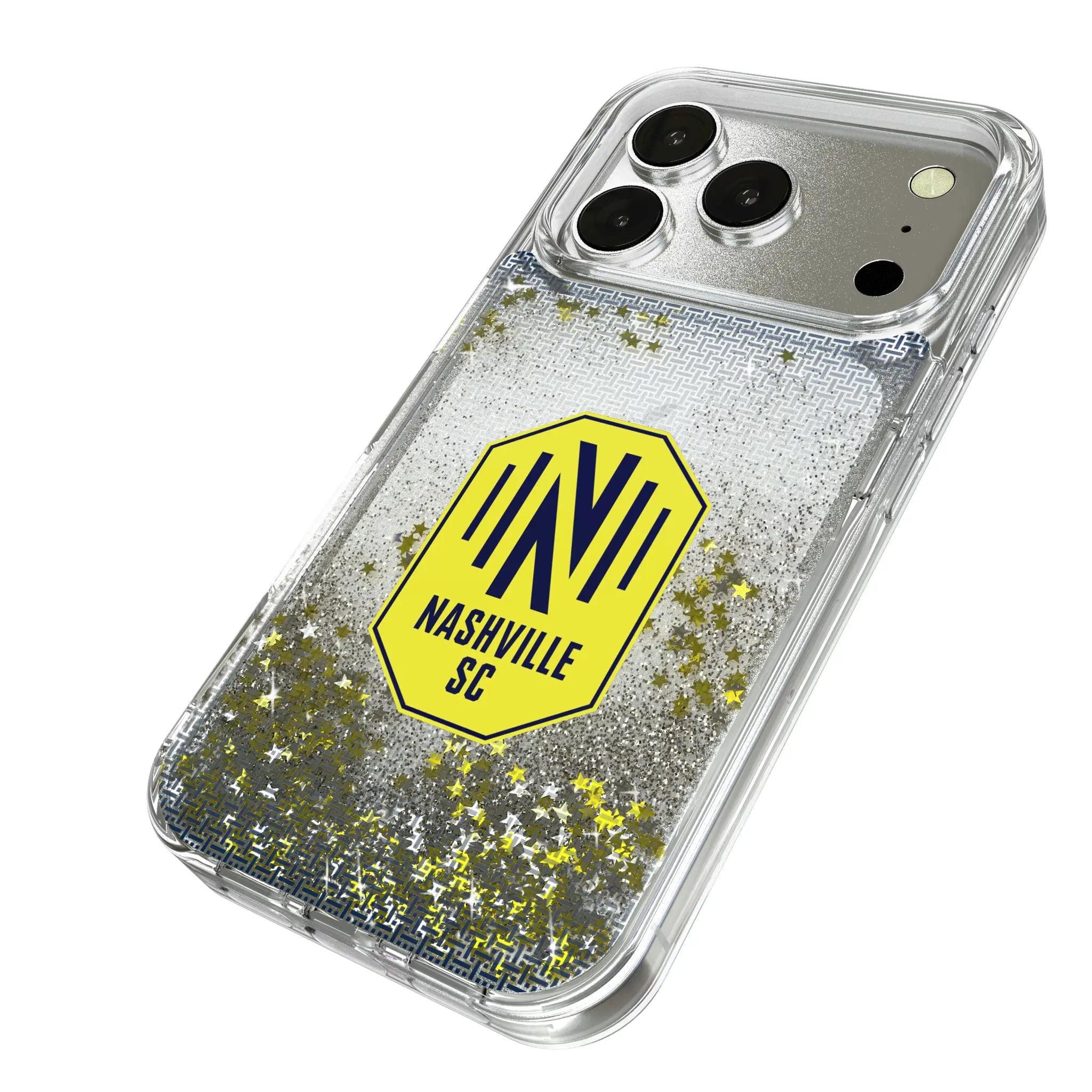 Nashville SC Linen iPhone Glitter Phone Case for Apple iPhone - Isometric View