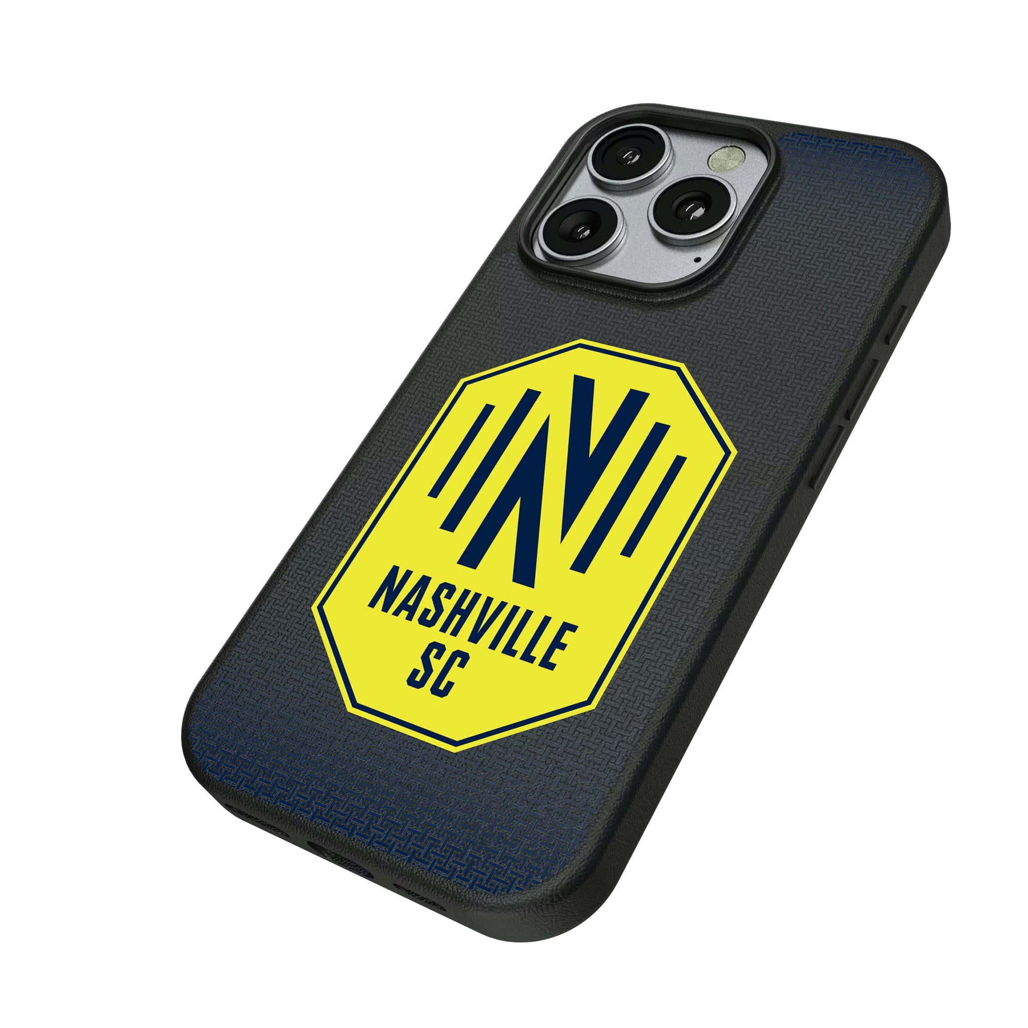 Nashville SC Linen iPhone MagSafe Compatible Phone Case for Apple iPhone - Isometric View