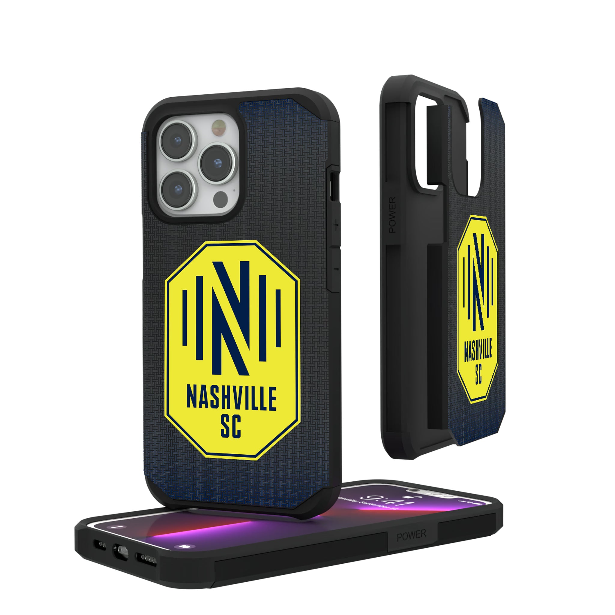 Nashville SC Linen iPhone Rugged Phone Case for Apple iPhone#Device_iPhone 13 Pro
