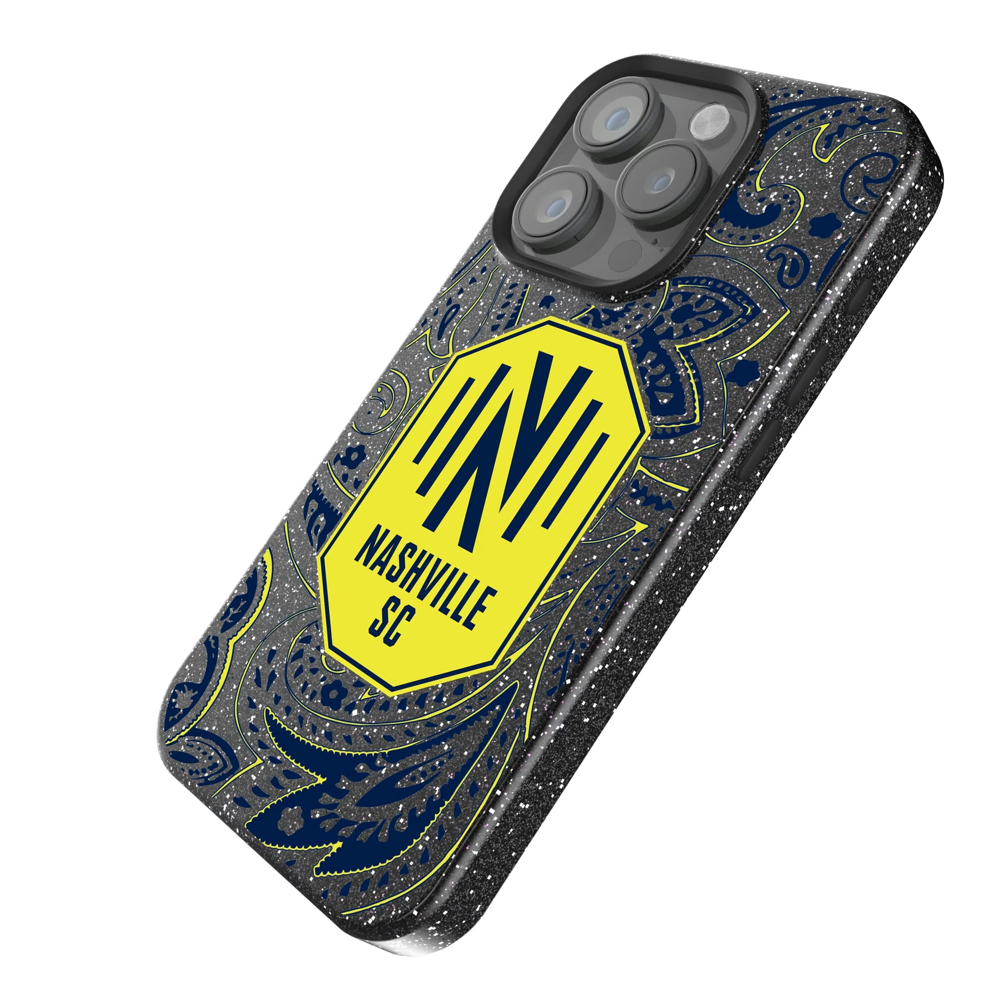 Nashville SC Paisley iPhone Bling Phone Case for Apple iPhone - Isometric View