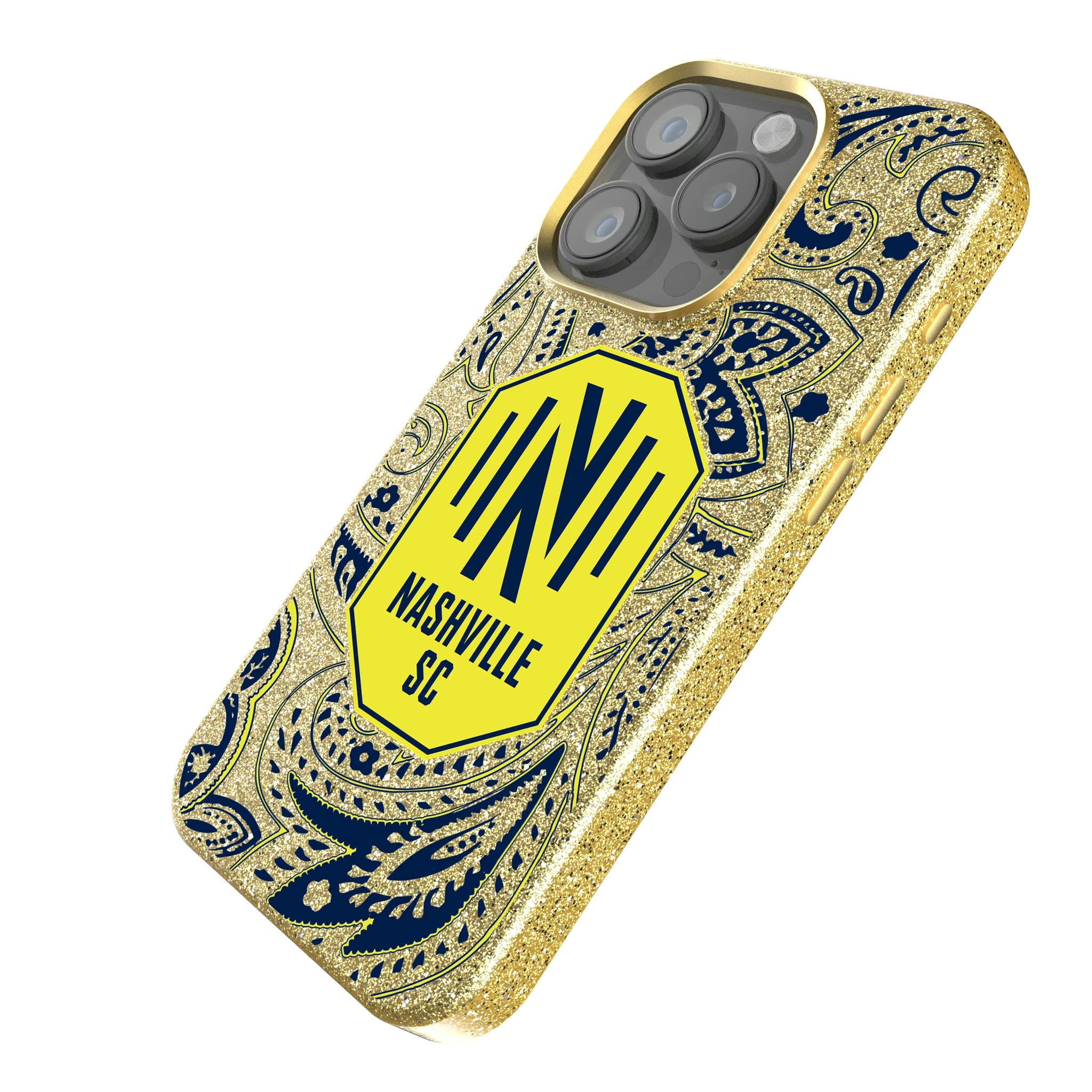 Nashville SC Paisley iPhone Bling Phone Case for Apple iPhone - Isometric View