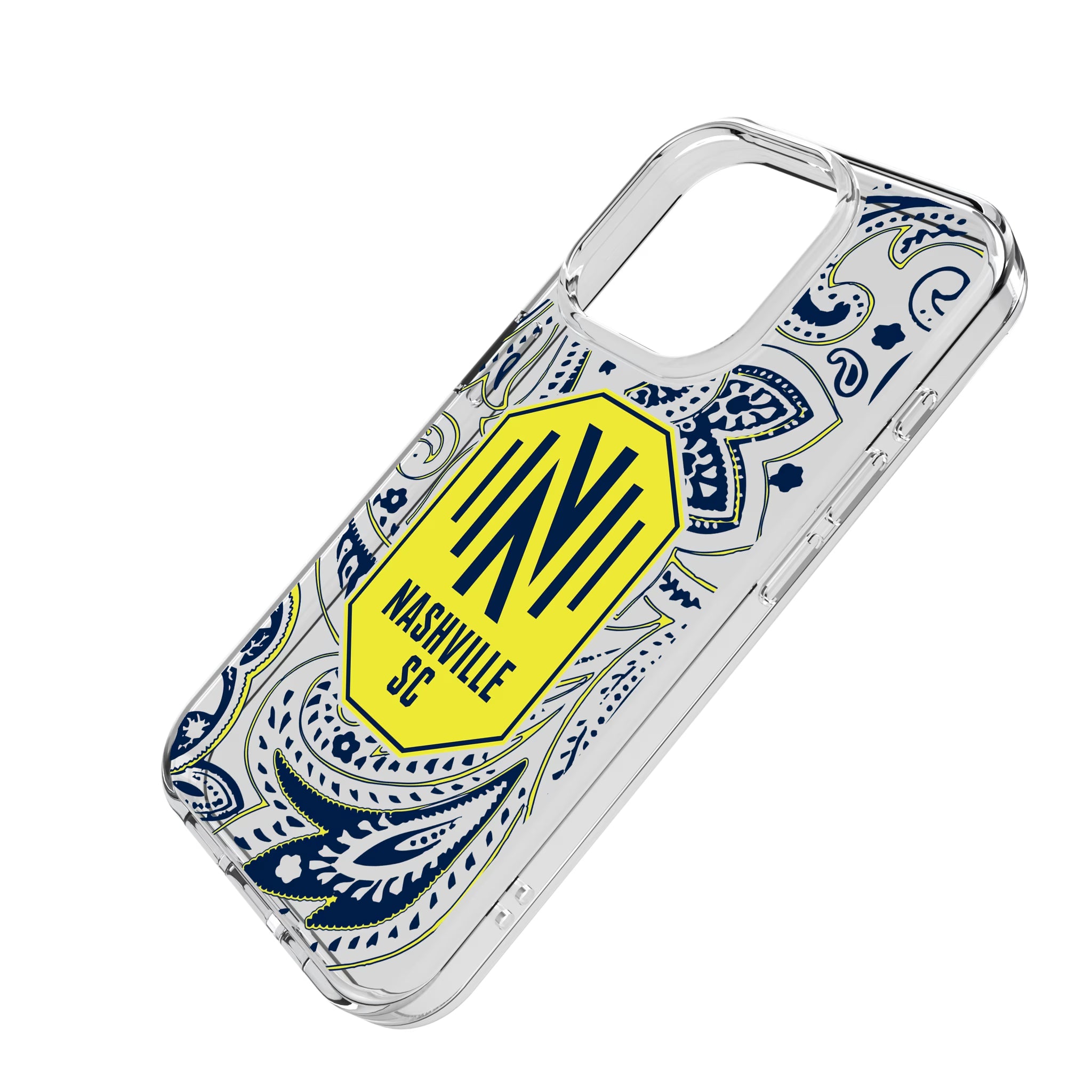 Nashville SC Paisley iPhone Clear Phone Case for Apple iPhone - Isometric View