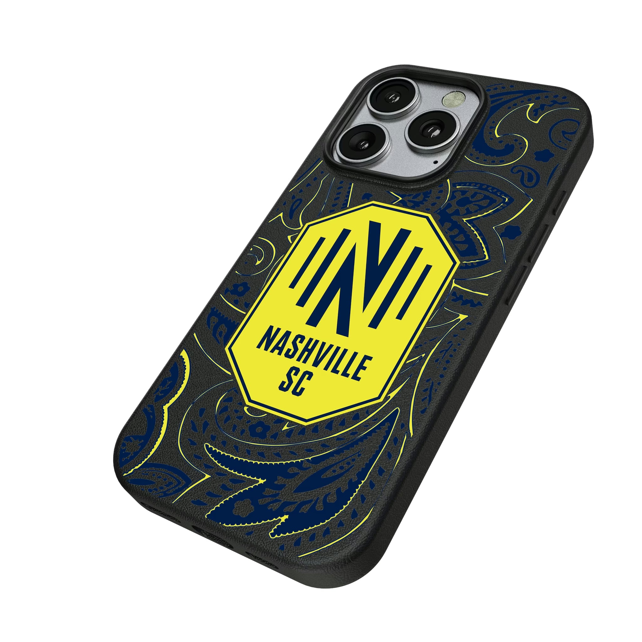 Nashville SC Paisley iPhone MagSafe Compatible Phone Case for Apple iPhone - Isometric View