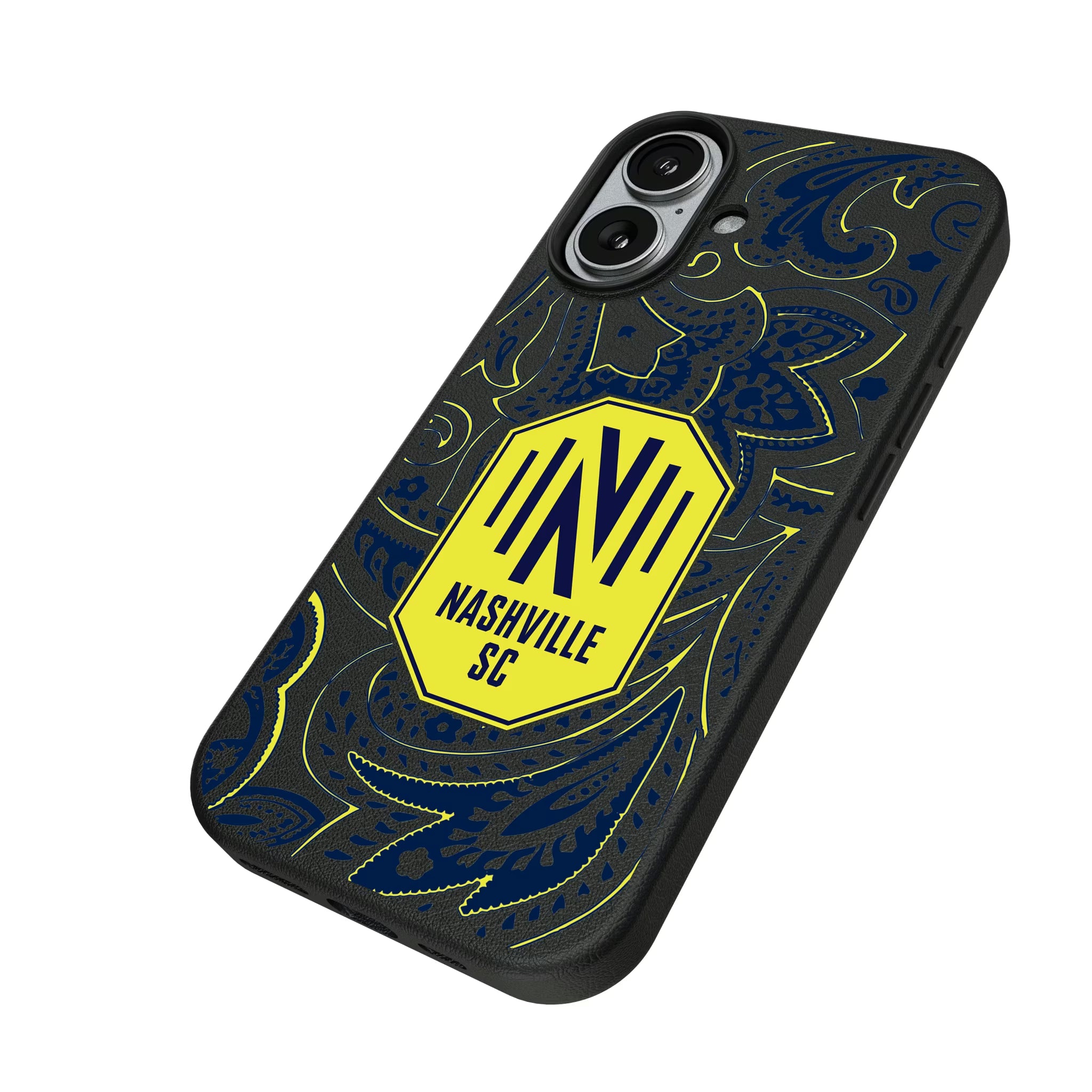 Nashville SC Paisley iPhone MagSafe Compatible Phone Case for Apple iPhone - Isometric View#Device_iPhone 17