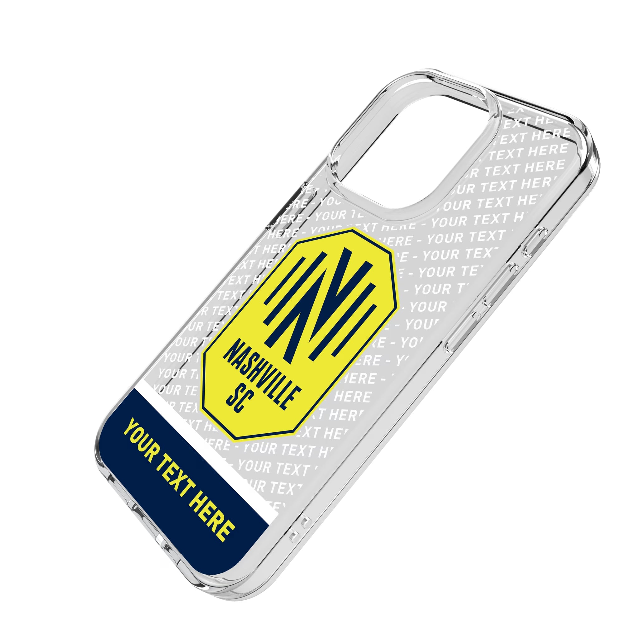 Nashville SC Personalized EndZone Plus iPhone Clear Phone Case for Apple iPhone - Isometric View