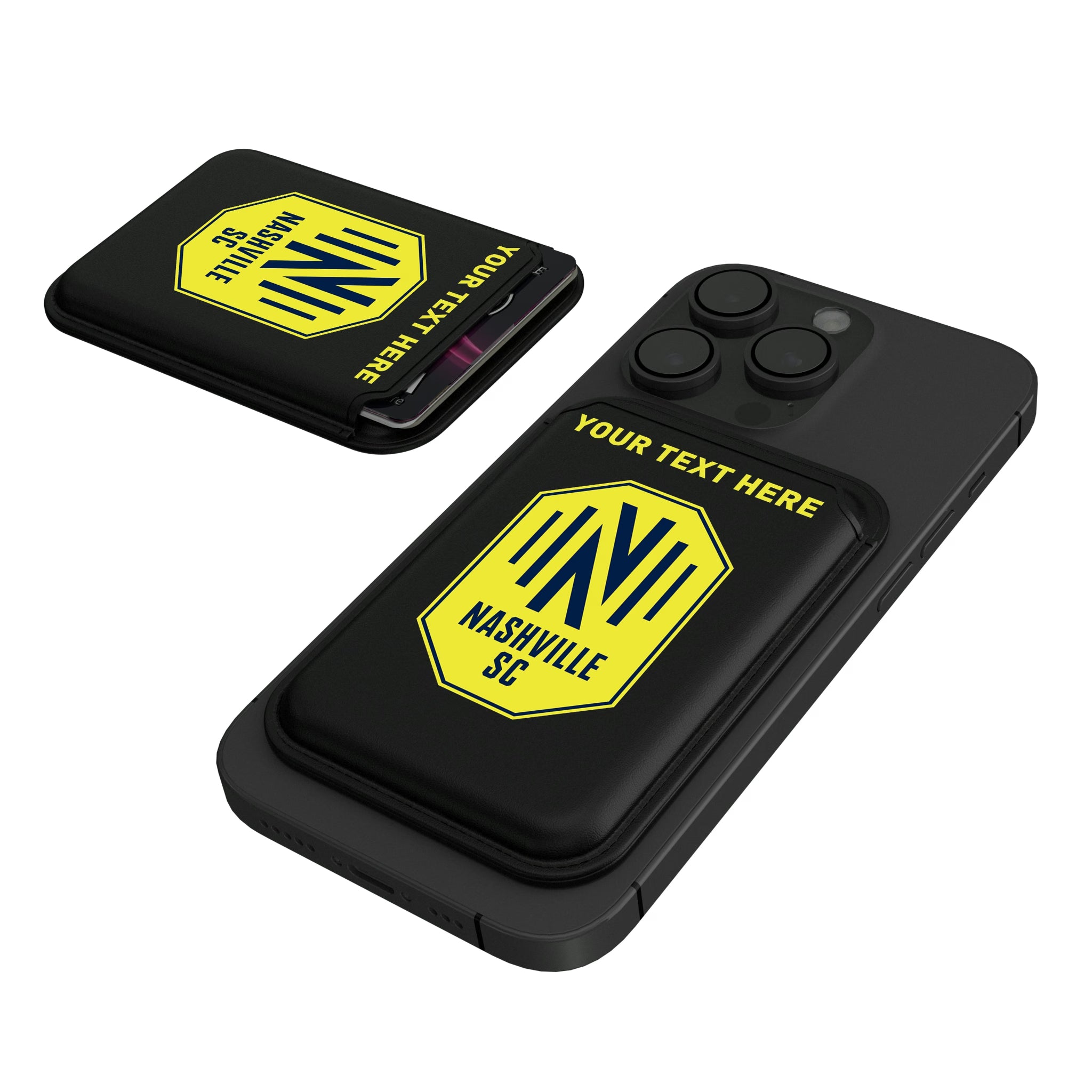 Nashville SC Personalized Insignia Black Magnetic Credit Card Wallet
