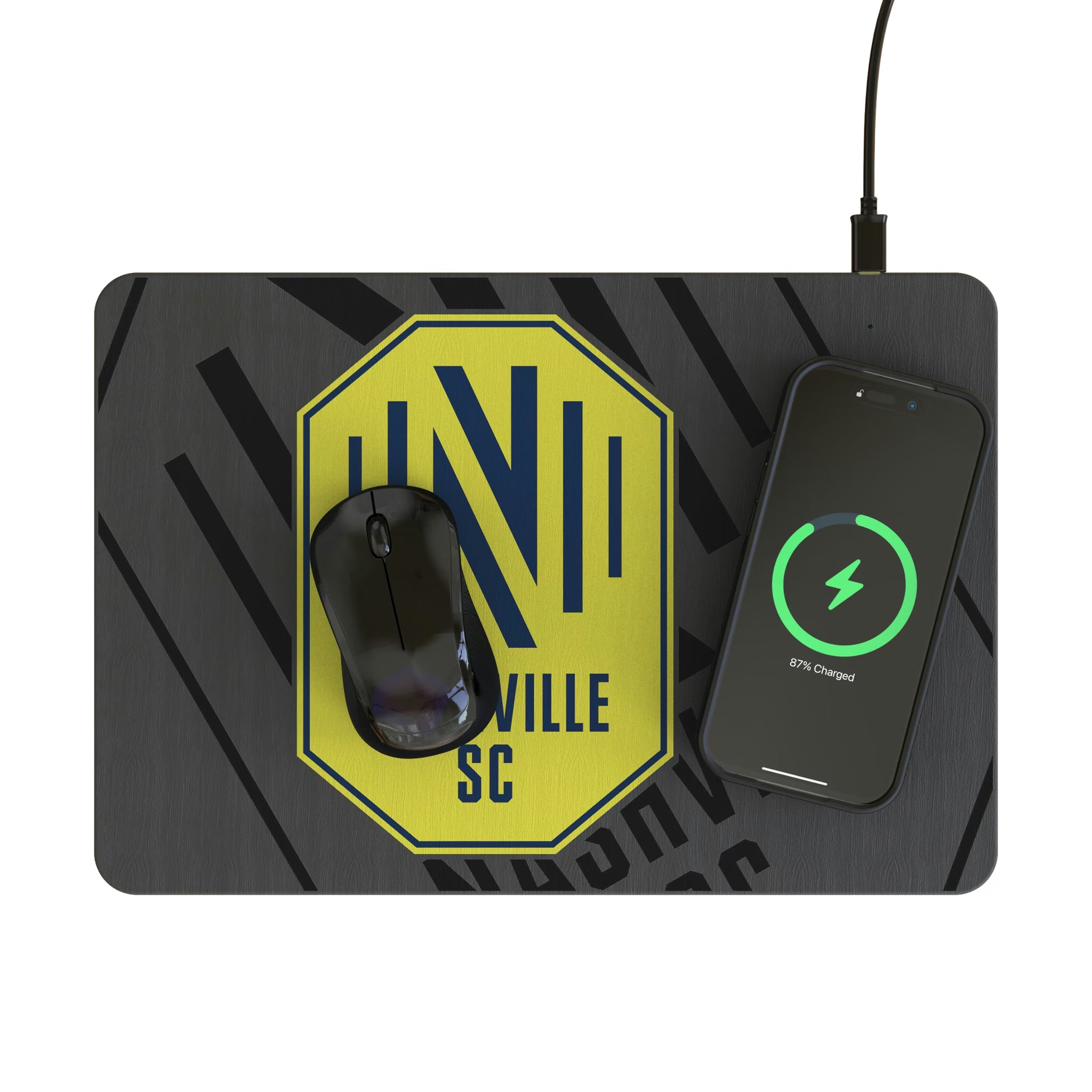 Nashville SC Personalized Tilt 15-Watt Wireless Charger and Mouse Pad - Lifestyle
