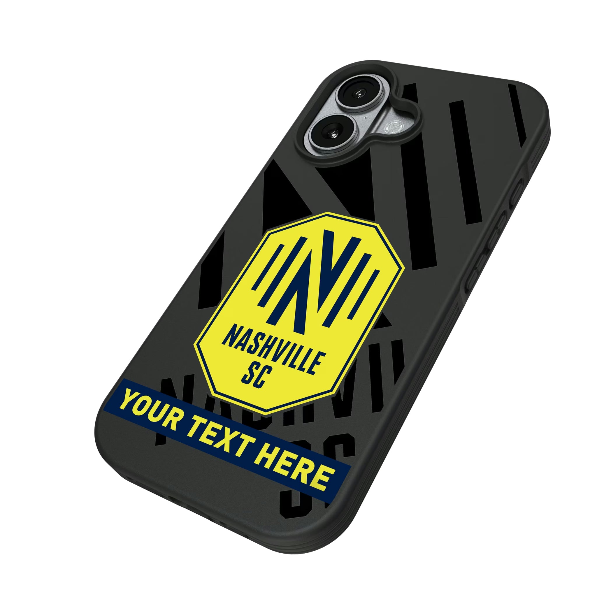 Nashville SC Personalized Tilt iPhone Bump Phone Case for Apple iPhone - Isometric View#Device_iPhone 17