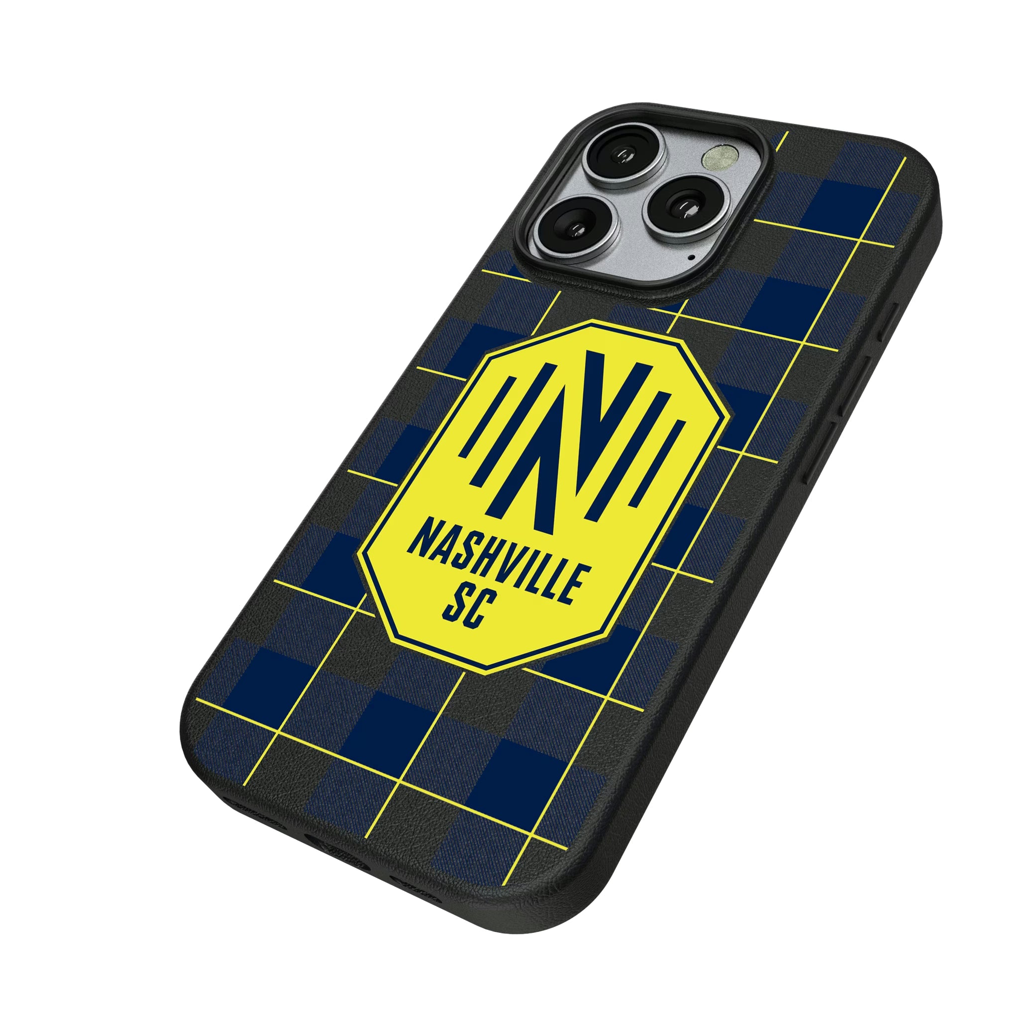Nashville SC Plaid iPhone MagSafe Compatible Phone Case for Apple iPhone - Isometric View
