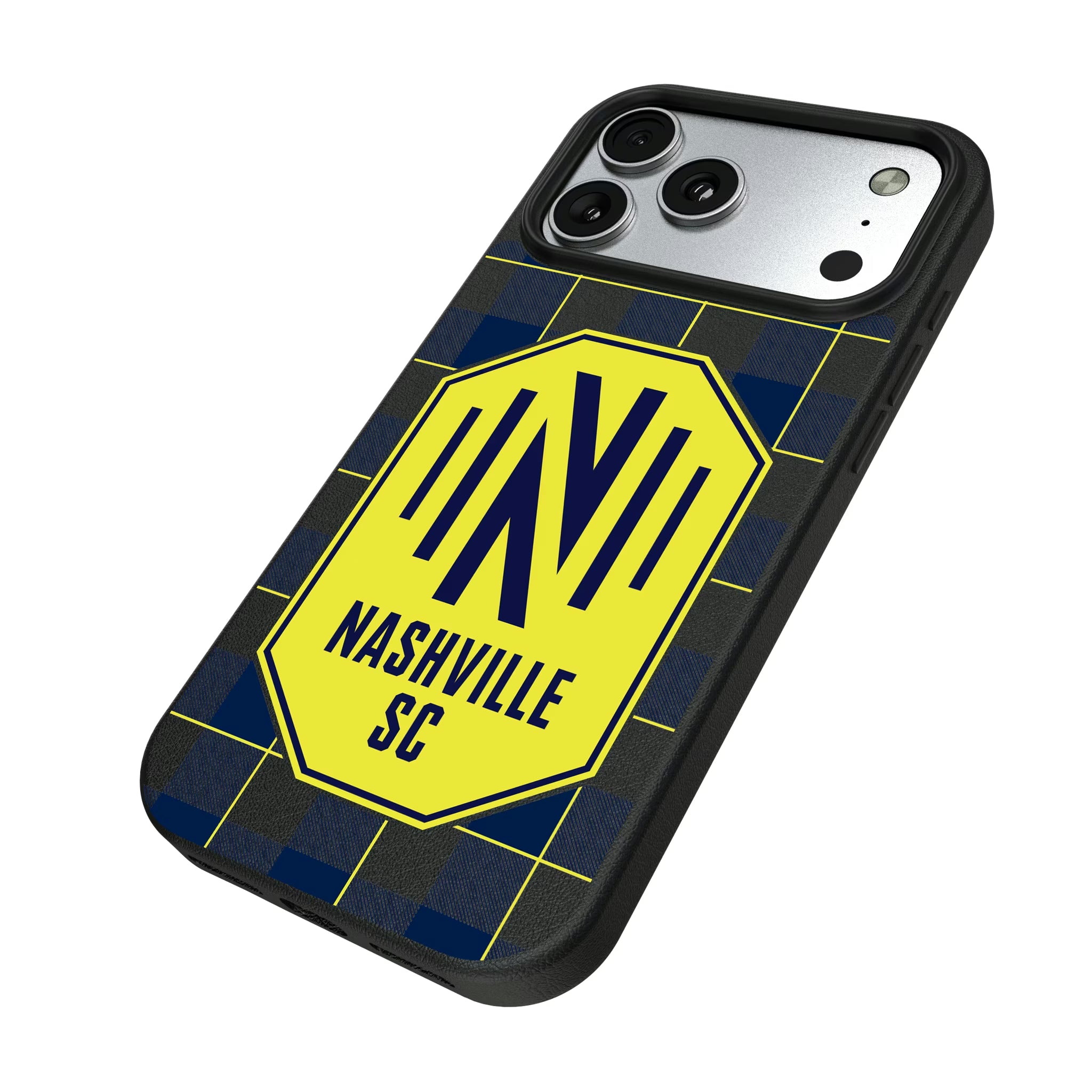 Nashville SC Plaid iPhone MagSafe Compatible Phone Case for Apple iPhone - Isometric View#Device_iPhone 17 Pro Max