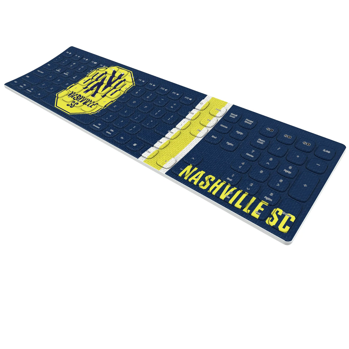 Nashville SC Stripe KKB605 Curved Wireless Keyboard - Isometric View