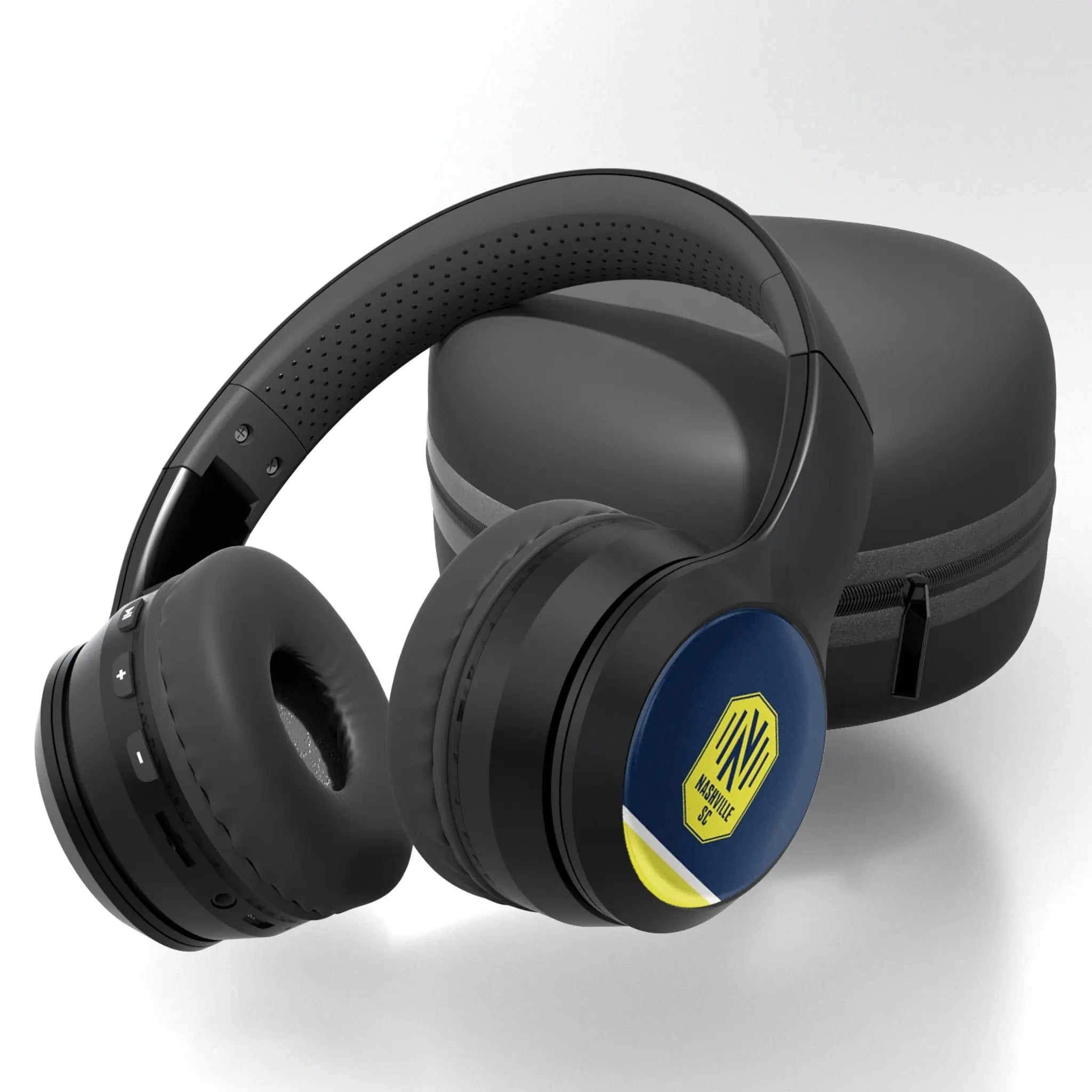Nashville SC Stripe Wireless Over-Ear BT Headphones With Case